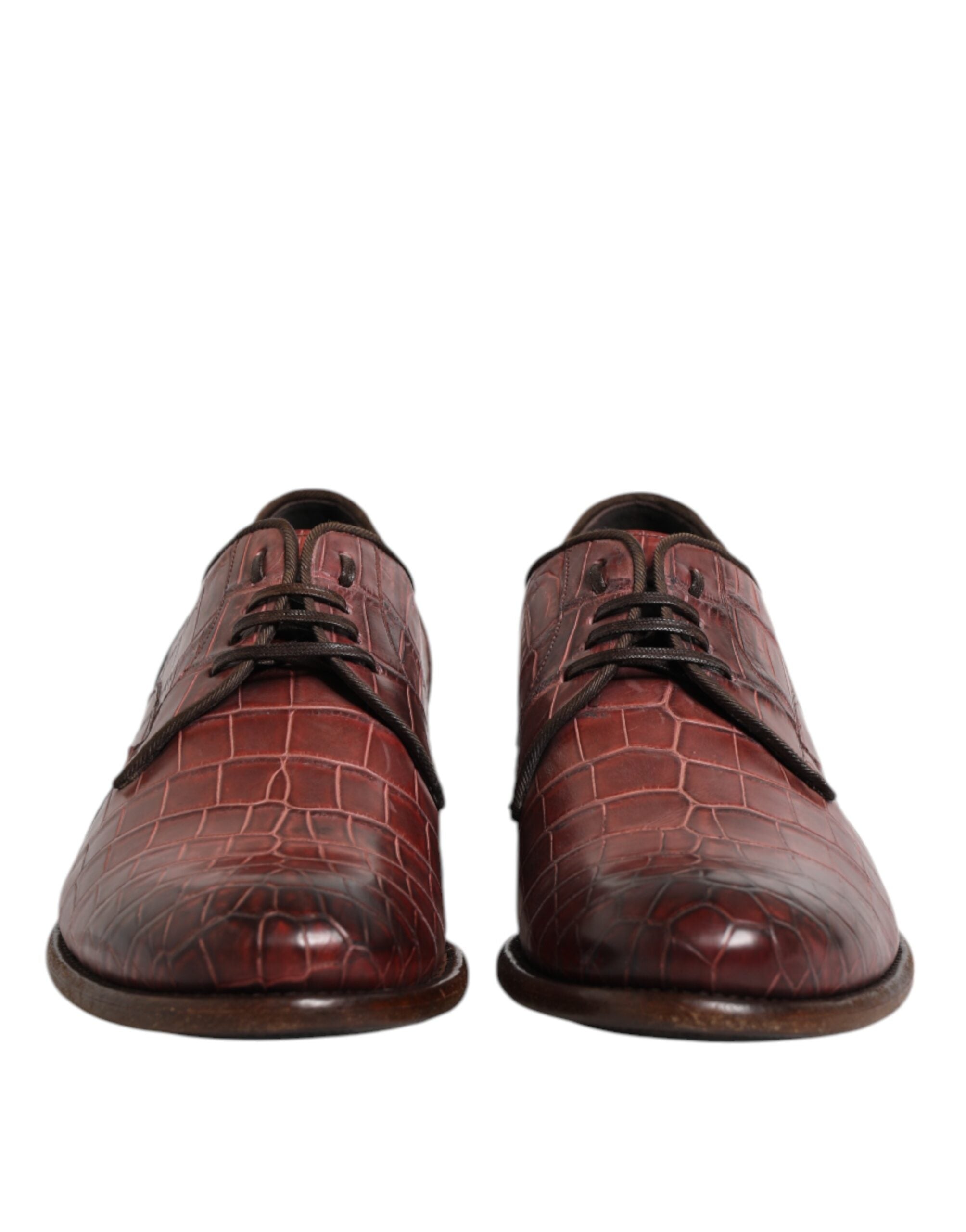 Dolce & Gabbana Burgundy Leather Lace-up Derby Dress Shoes
