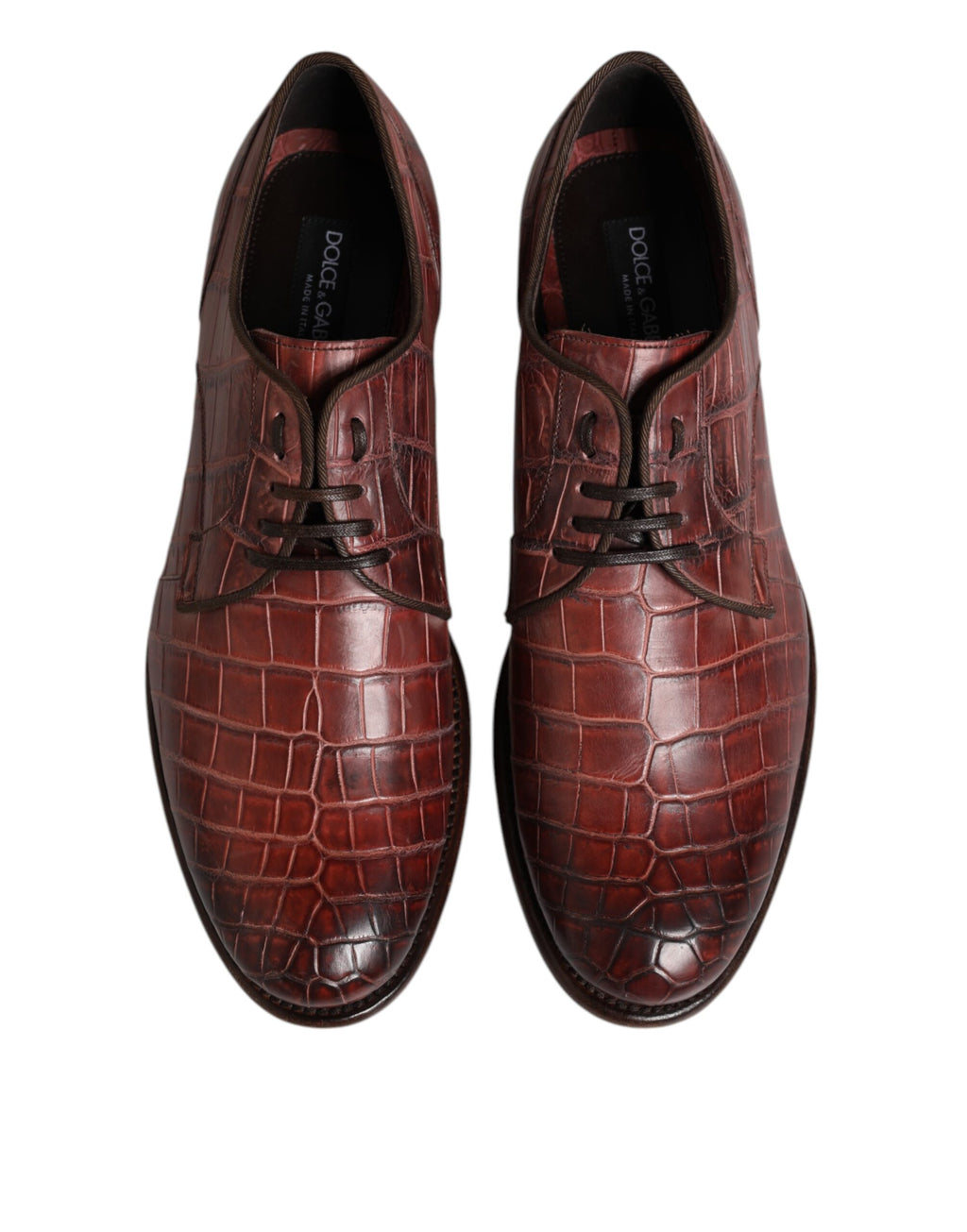 Dolce & Gabbana Burgundy Leather Lace-up Derby Dress Shoes