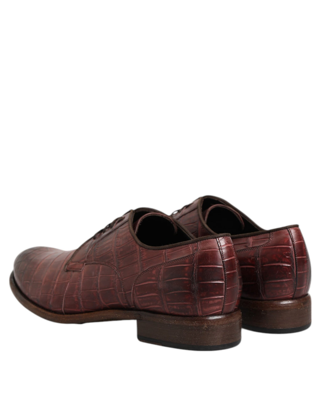 Dolce & Gabbana Burgundy Leather Lace-up Derby Dress Shoes