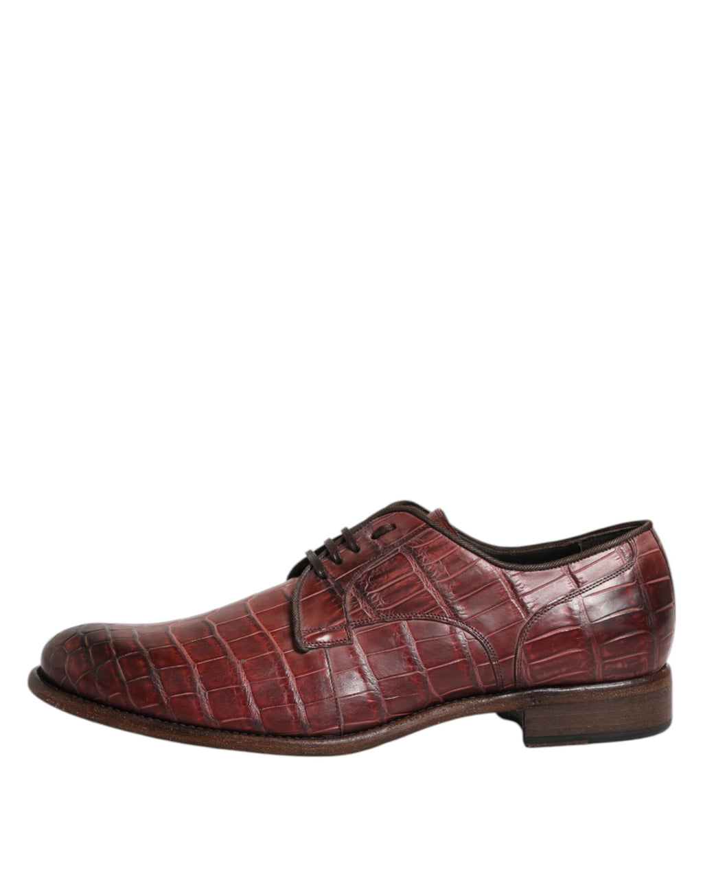 Dolce & Gabbana Burgundy Leather Lace-up Derby Dress Shoes