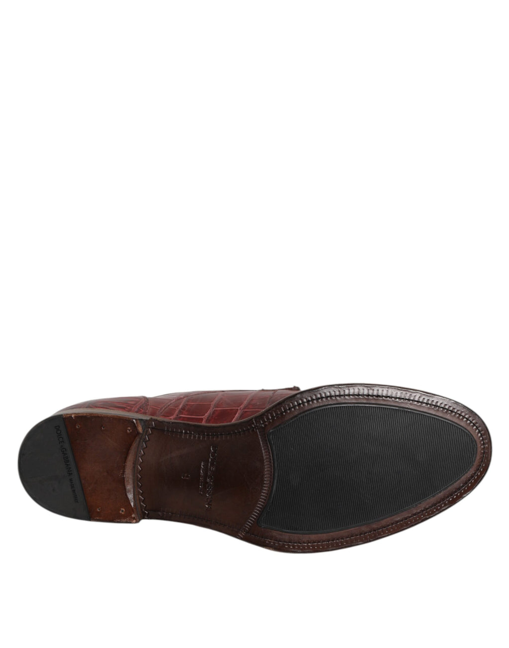 Dolce & Gabbana Burgundy Leather Lace-up Derby Dress Shoes