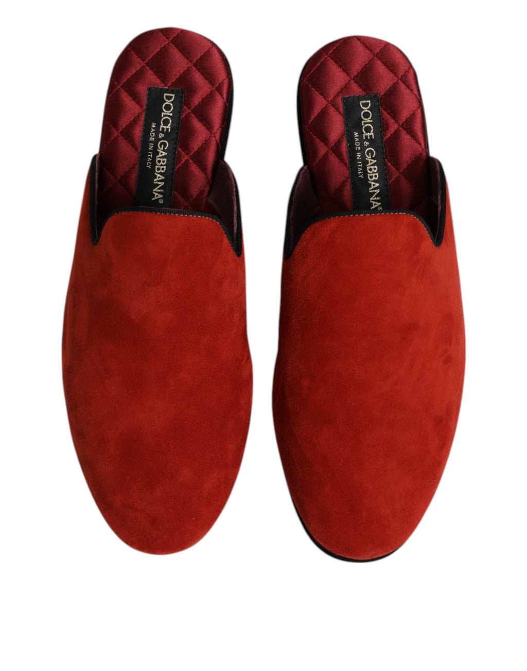 Dolce & Gabbana Orange Wildleder Pantoffeln Flach Hausschuhe