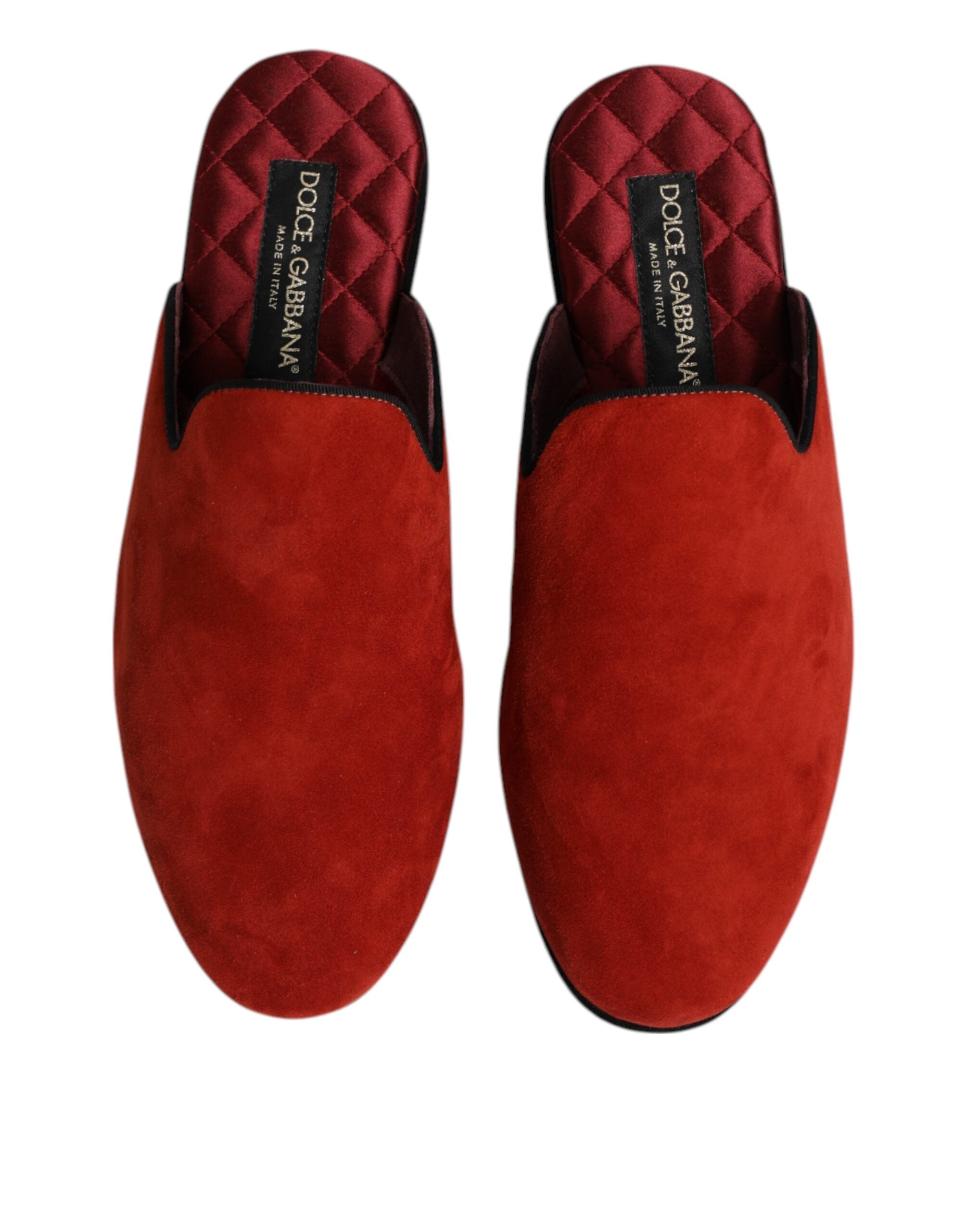 Dolce & Gabbana Orange Wildleder Pantoffeln Flach Hausschuhe