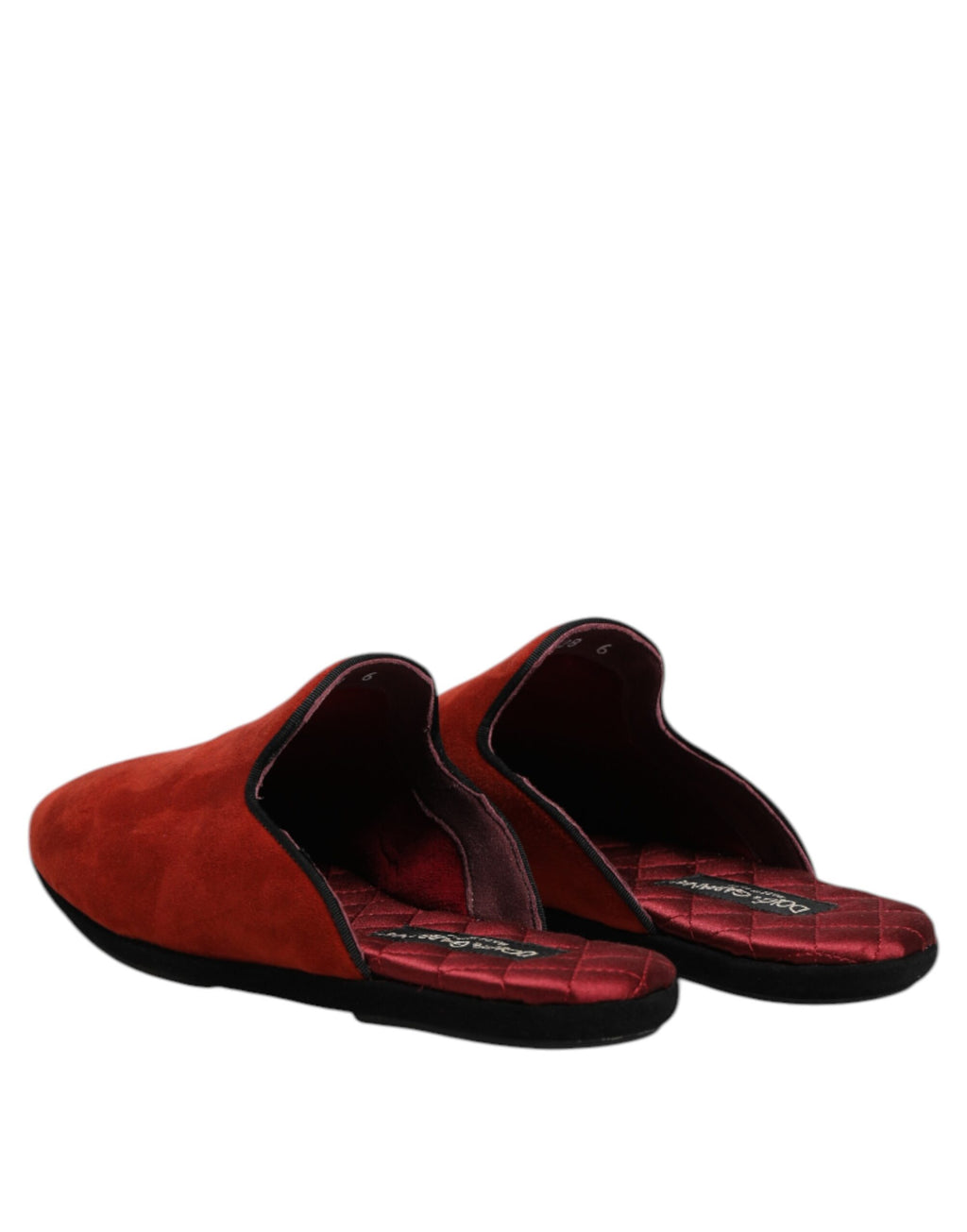 Dolce & Gabbana Orange Wildleder Pantoffeln Flach Hausschuhe