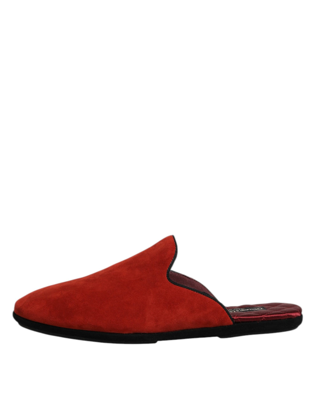 Dolce & Gabbana Orange Wildleder Pantoffeln Flach Hausschuhe