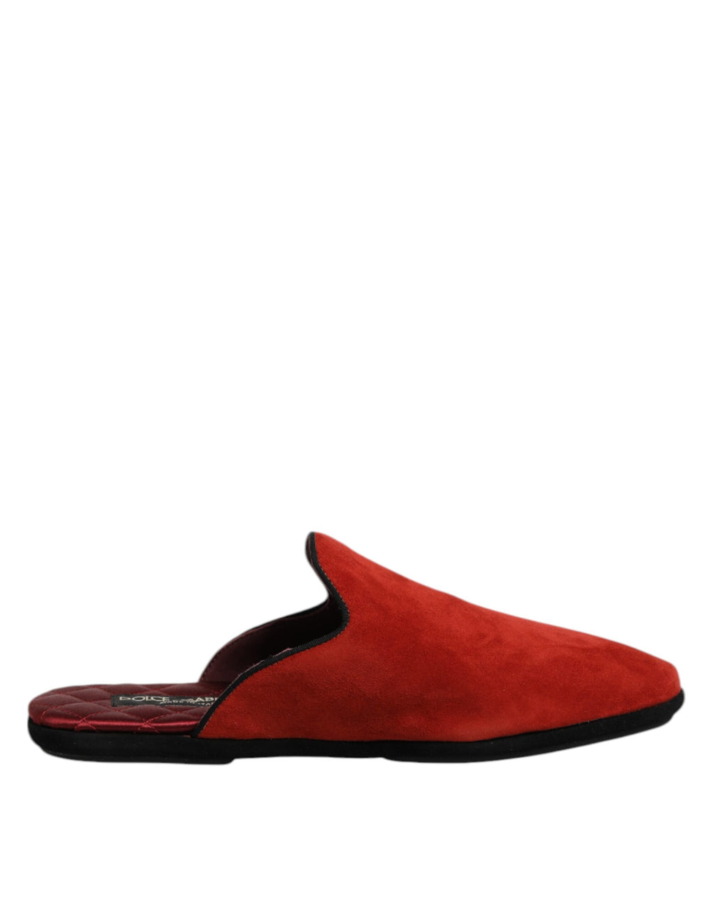 Dolce & Gabbana Orange Wildleder Pantoffeln Flach Hausschuhe