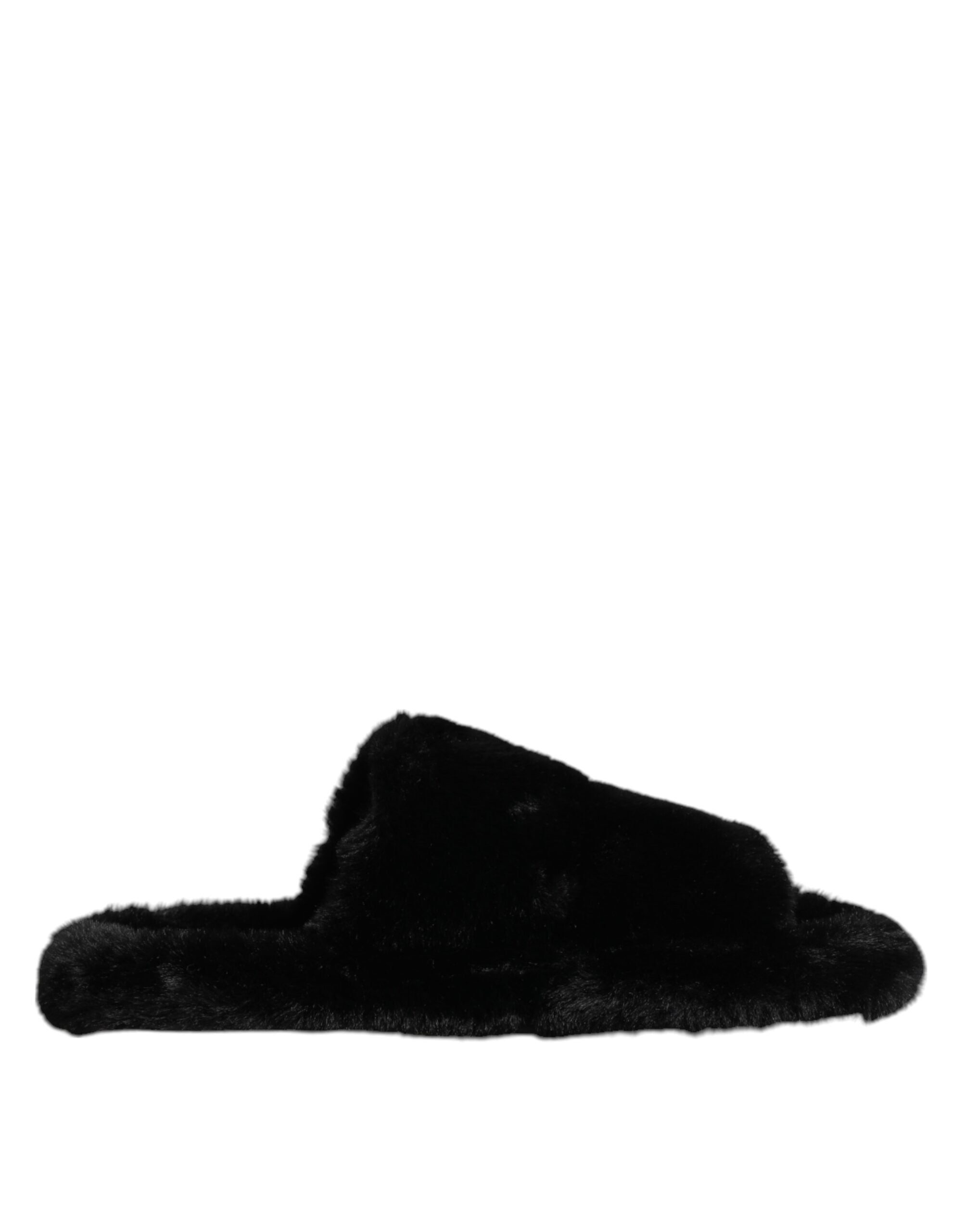Dolce & Gabbana Schwarzer Polyester-Samt Pantoffel Schuhe