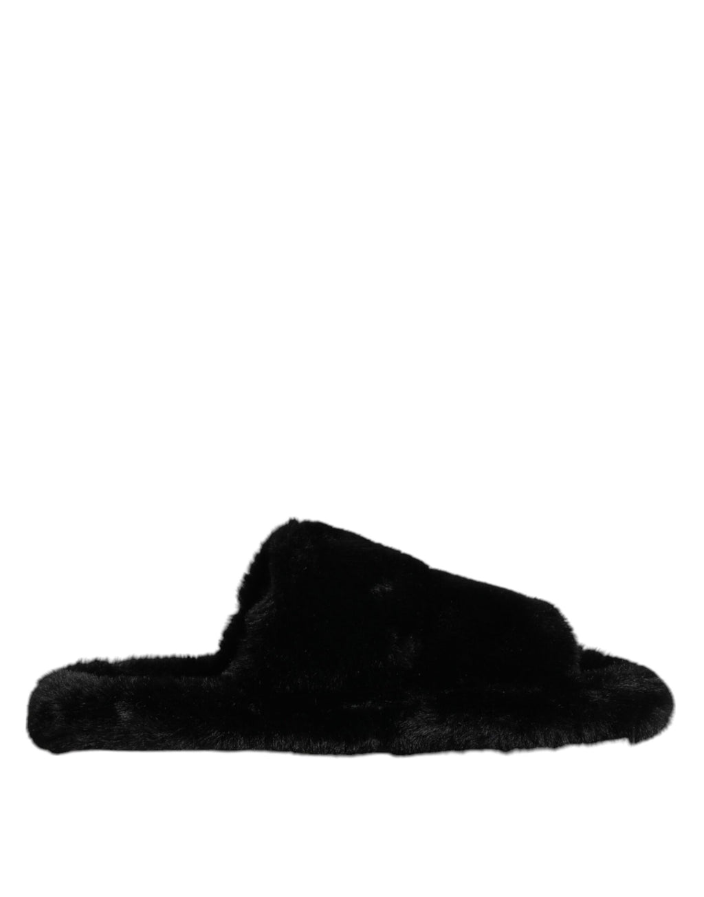 Dolce & Gabbana Schwarzer Polyester-Samt Pantoffel Schuhe