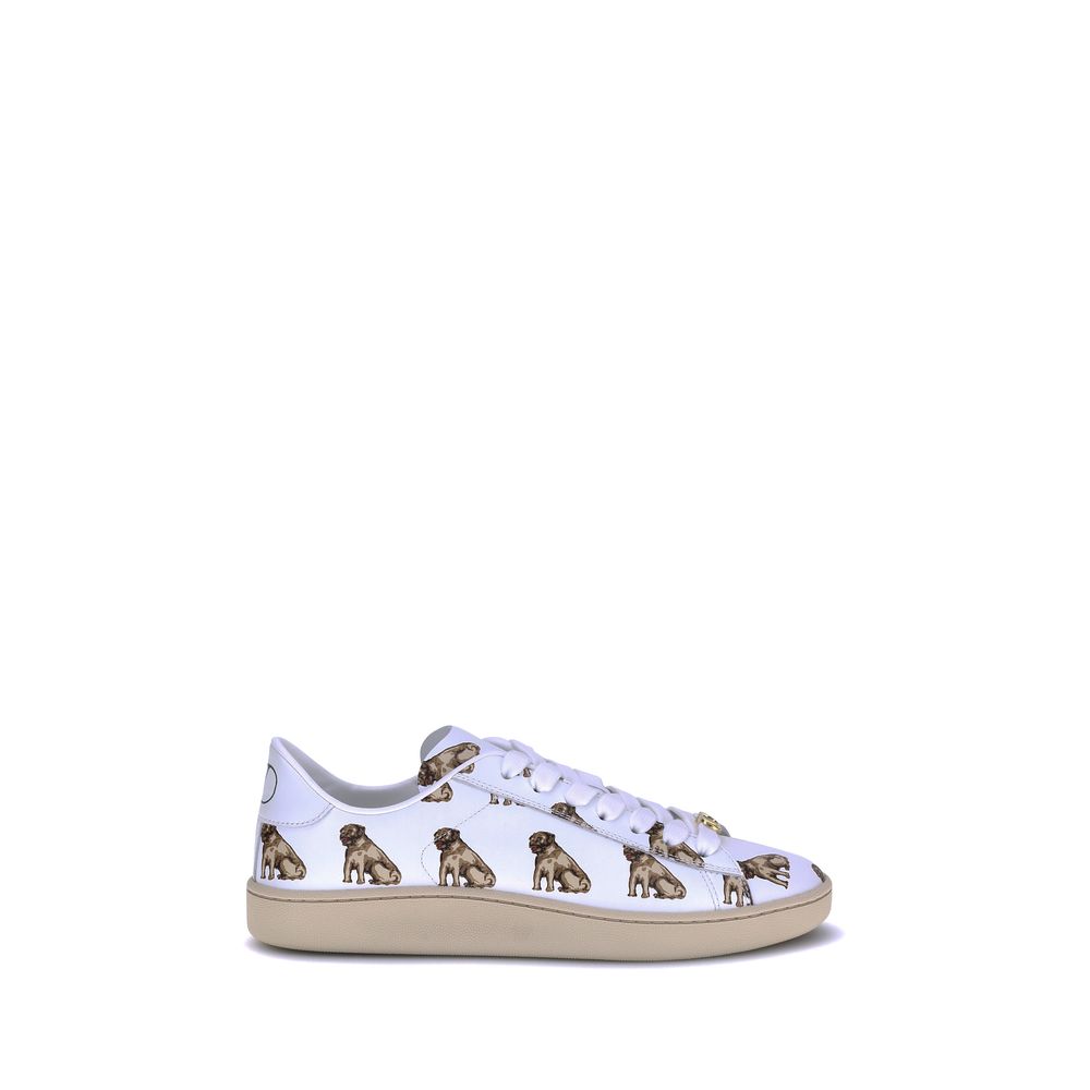 Valentino Garavani Weiße Low-Top-Sneaker aus Kalbsleder Bos Taurus