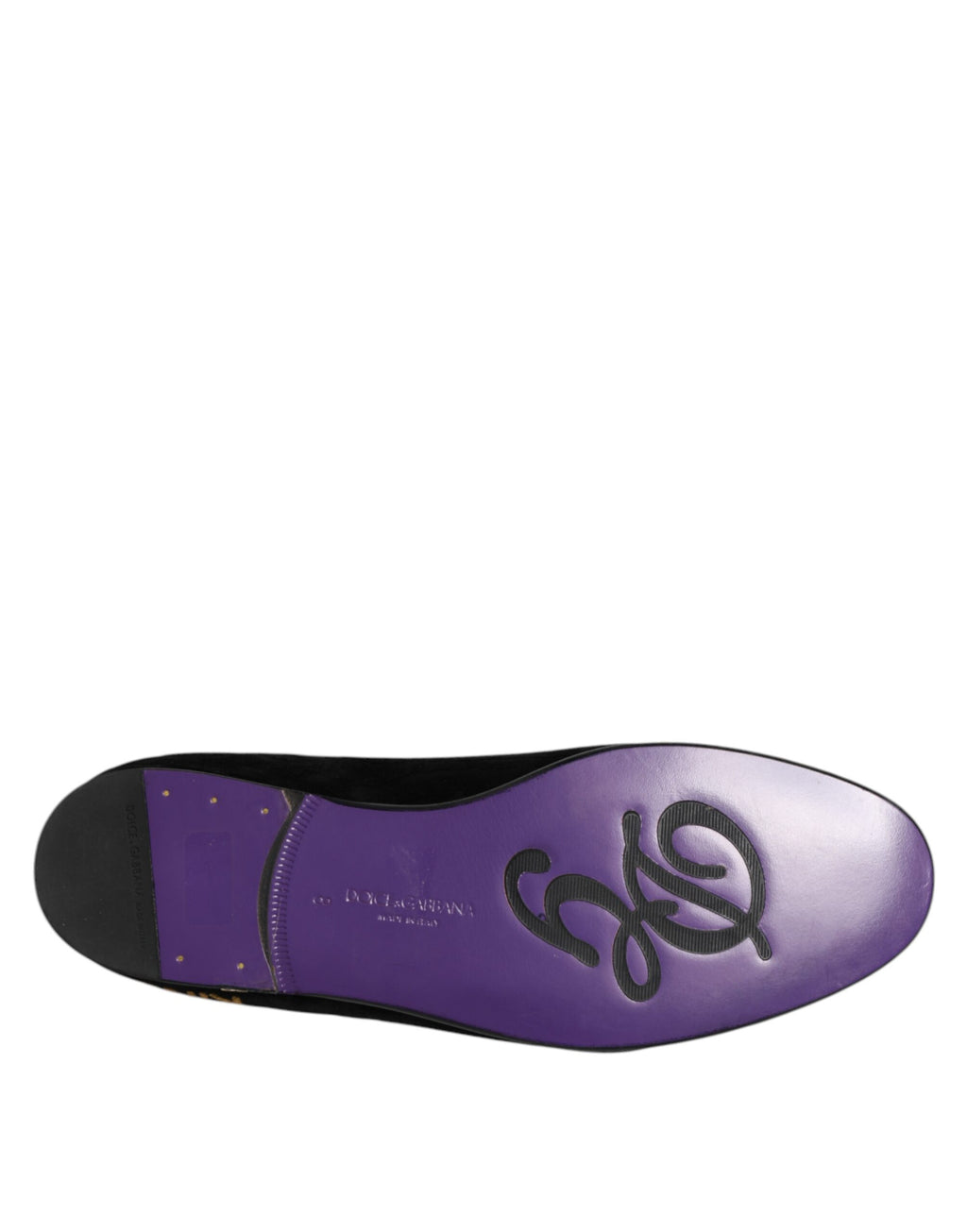Dolce & Gabbana Black DG Crown Embroidery Loafers Slip-On Shoes