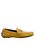 Dolce & Gabbana Yellow Exotic Leather Loafers Slip-On Shoes