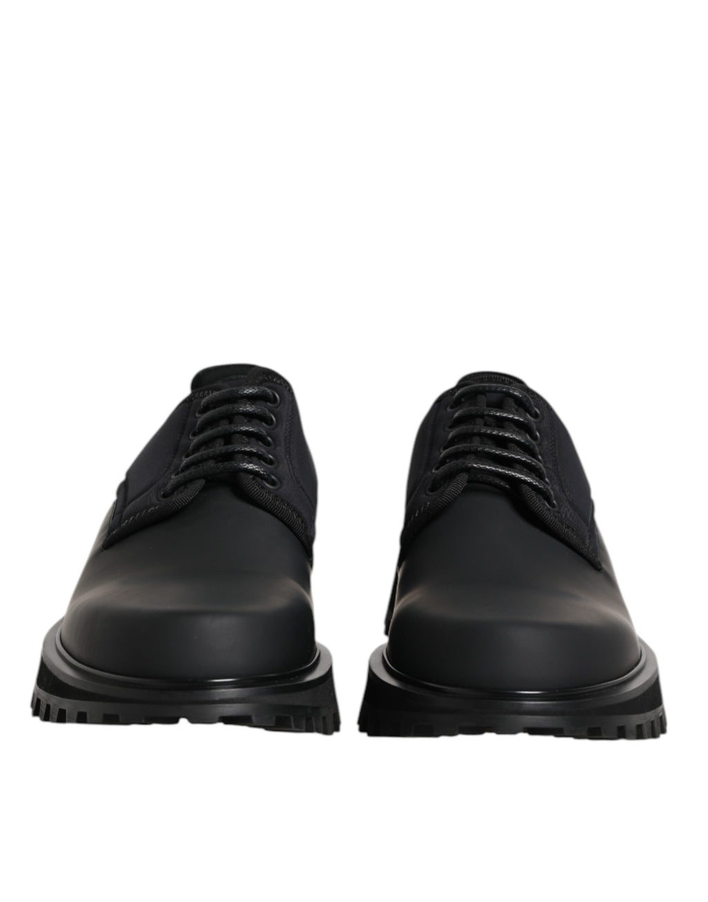 Dolce & Gabbana Black Leather Lace-Up Trekking Shoes