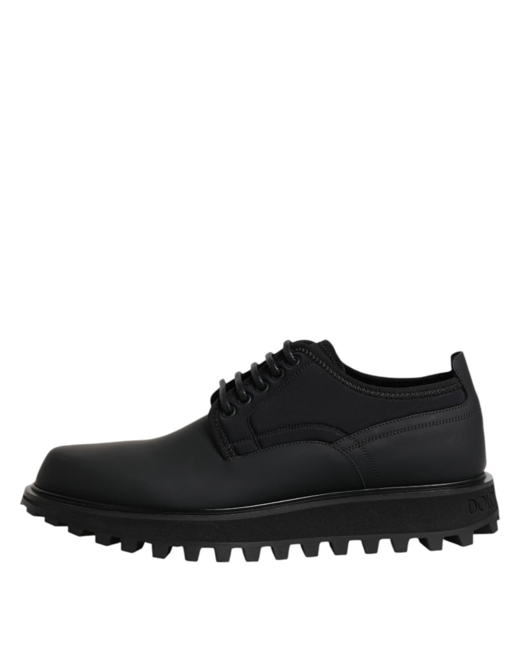 Dolce & Gabbana Black Leather Lace-Up Trekking Shoes