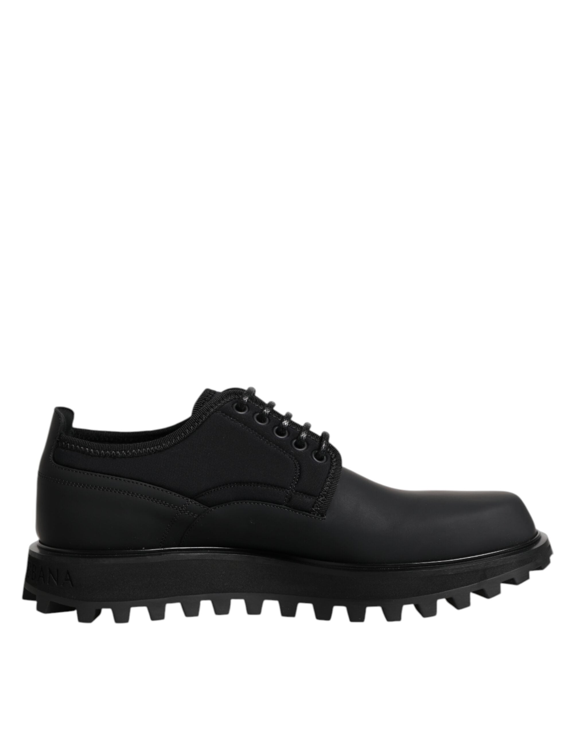Dolce & Gabbana Black Leather Lace-Up Trekking Shoes