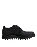 Dolce & Gabbana Black Leather Lace-Up Trekking Shoes