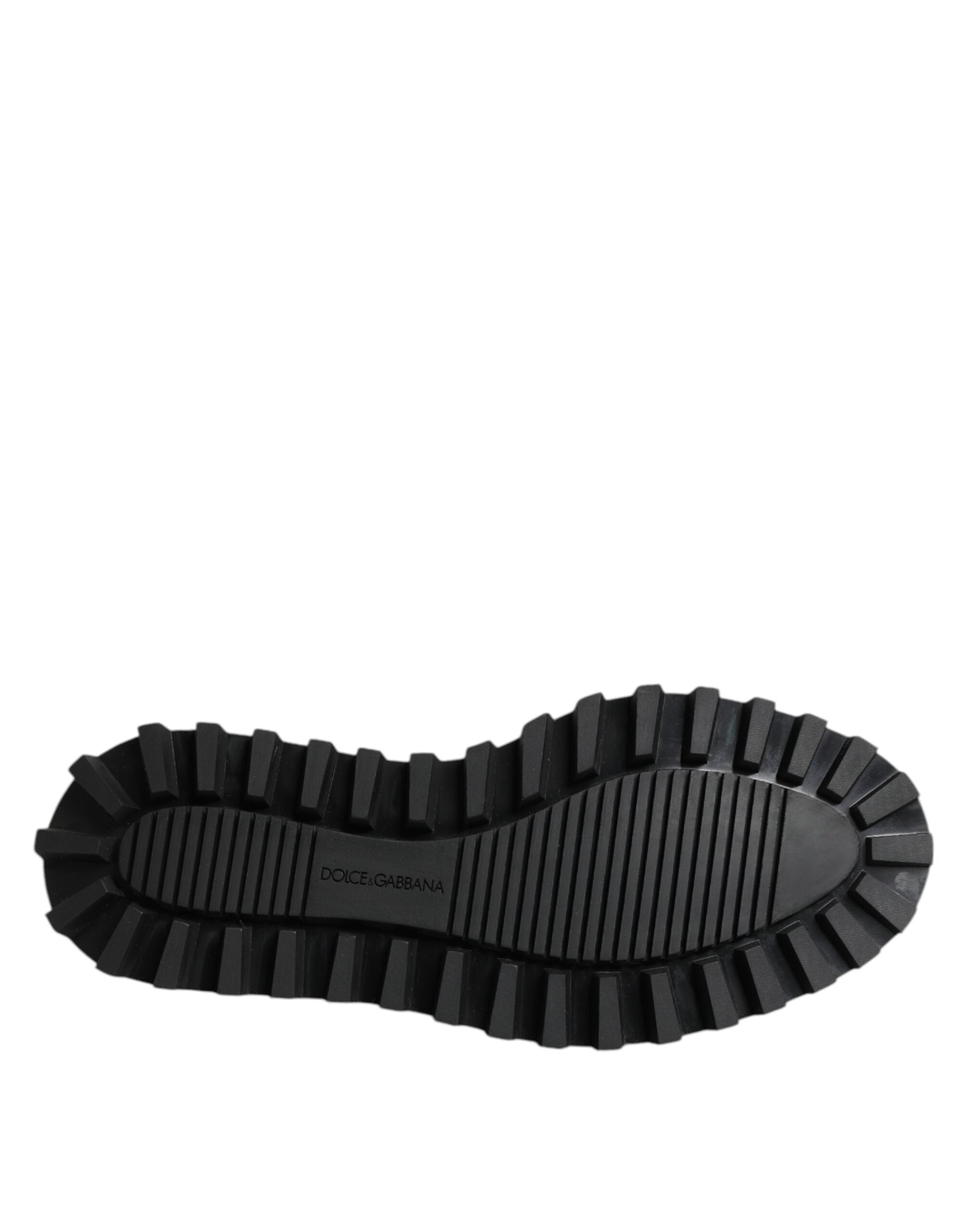 Dolce & Gabbana Black Leather Lace-Up Trekking Shoes