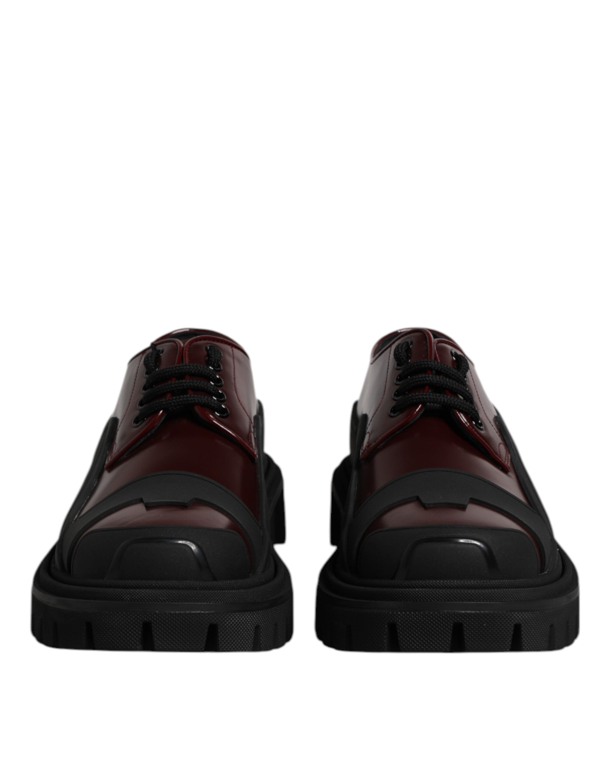 Dolce & Gabbana Red Leather Lace-Up Shoes for Trekking Suits