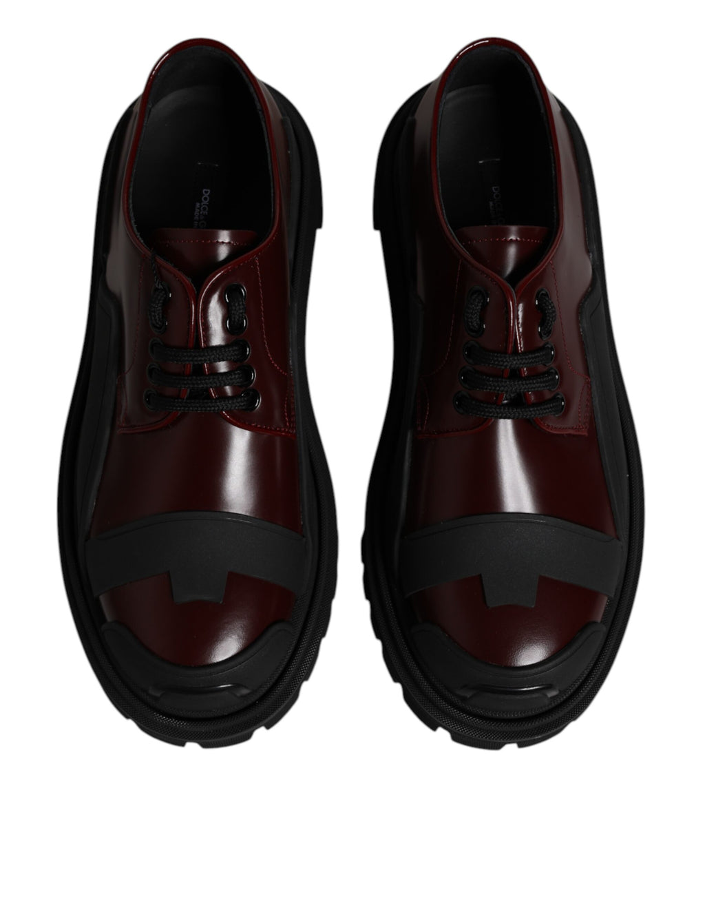 Dolce & Gabbana Red Leather Lace-Up Shoes for Trekking Suits