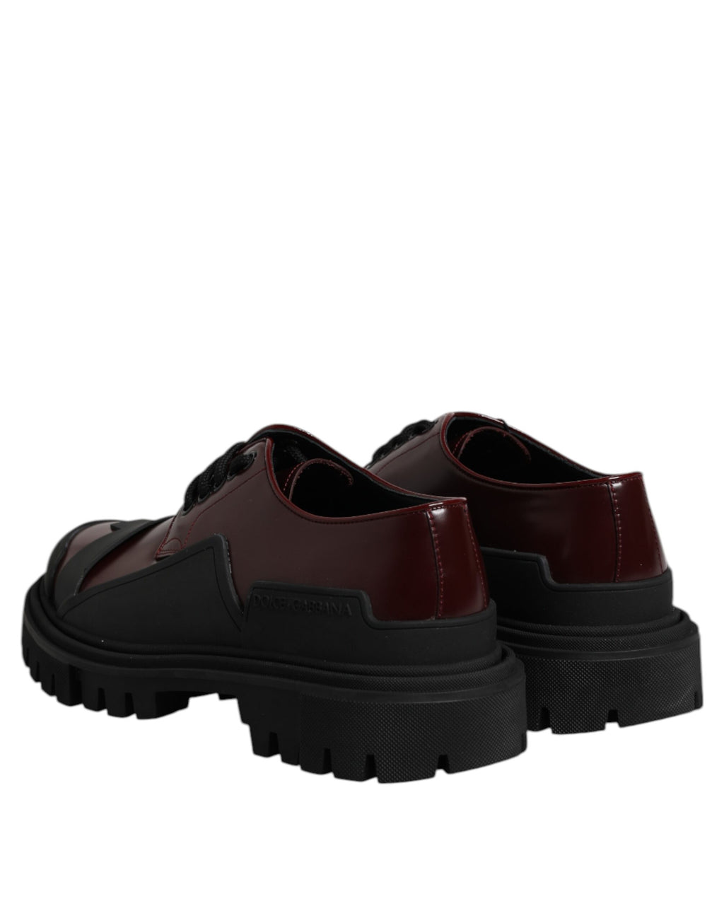 Dolce & Gabbana Red Leather Lace-Up Shoes for Trekking Suits
