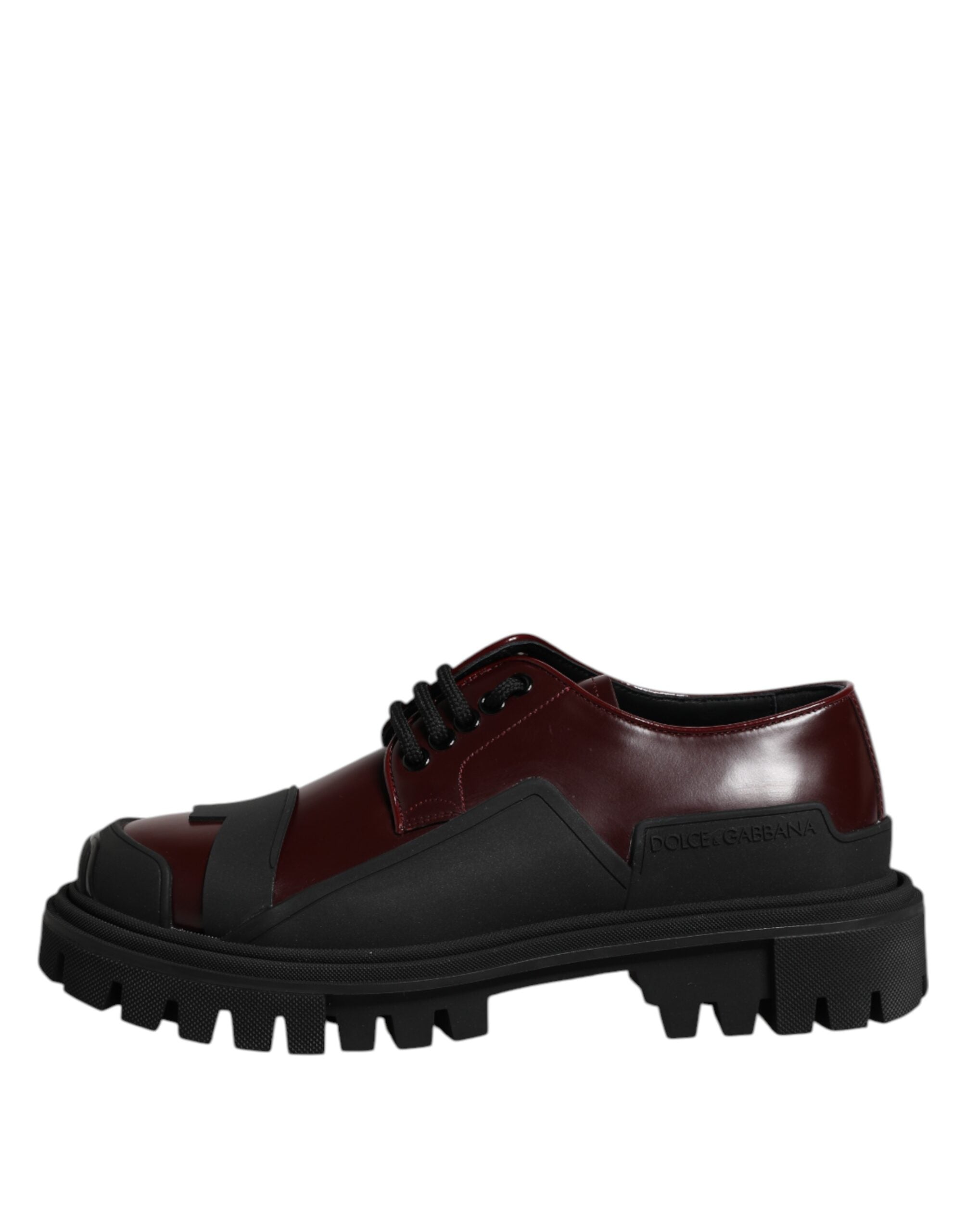 Dolce & Gabbana Red Leather Lace-Up Shoes for Trekking Suits
