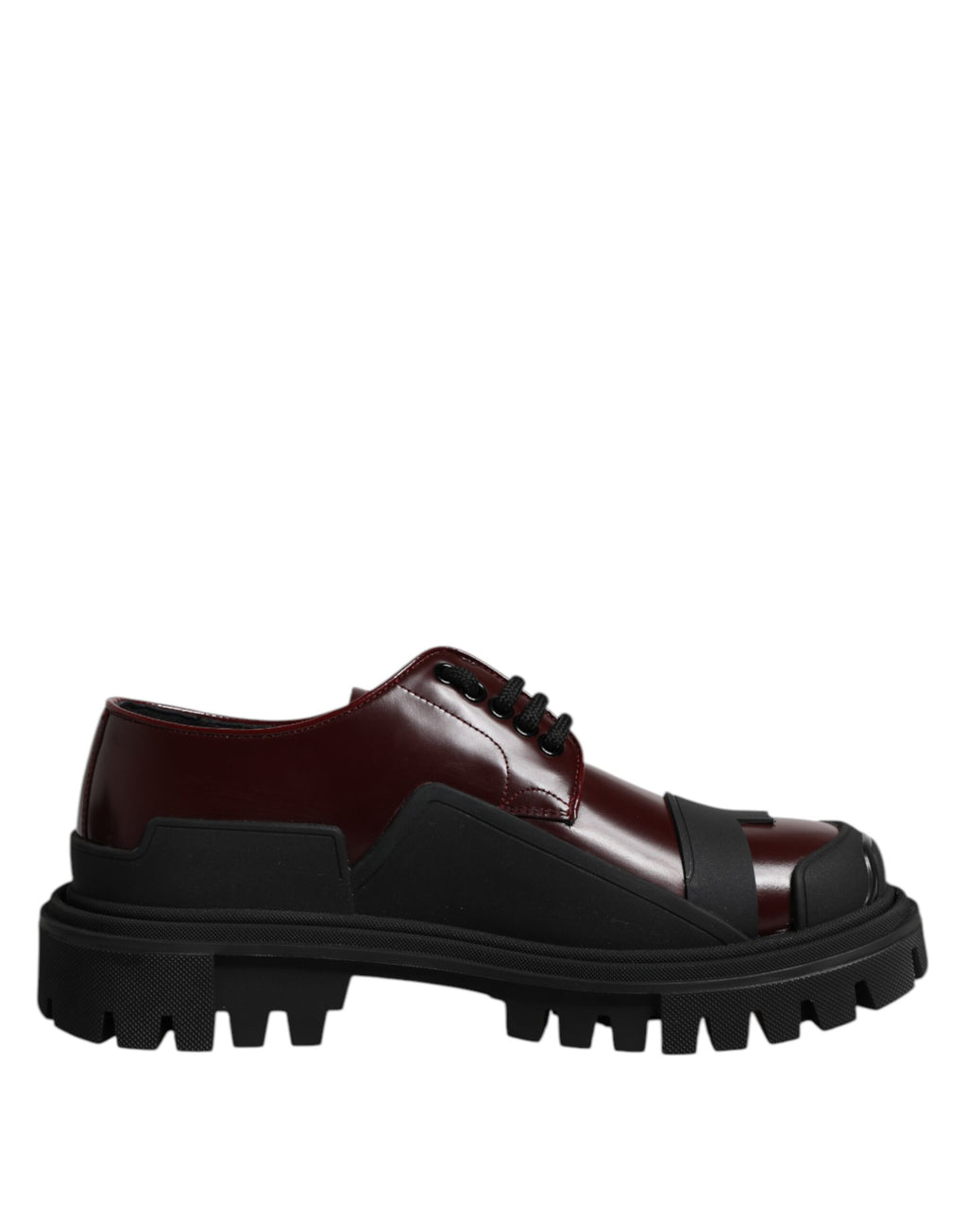 Dolce & Gabbana Red Leather Lace-Up Shoes for Trekking Suits