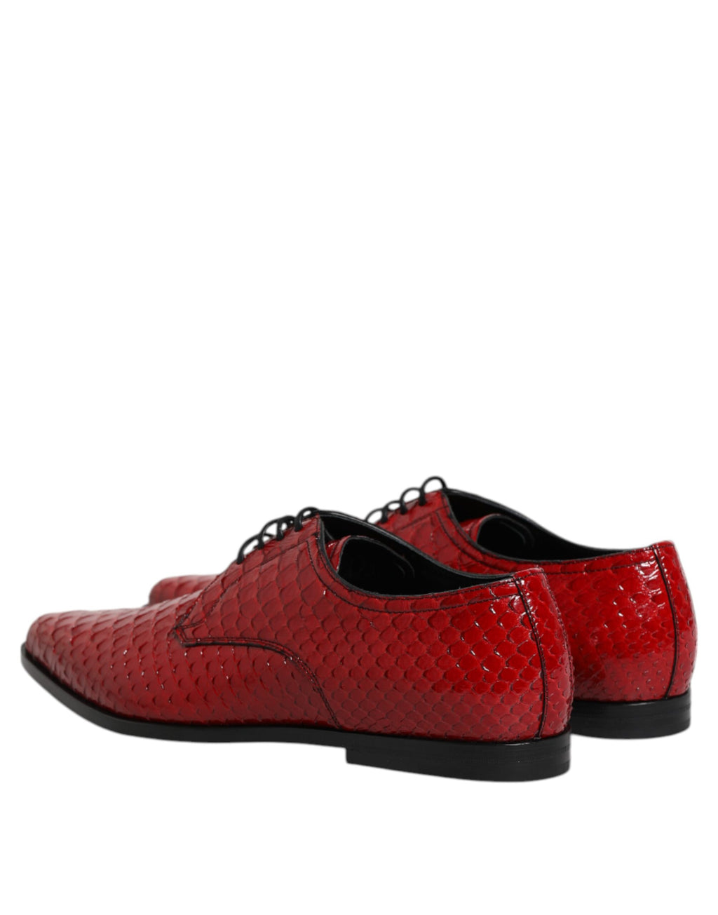 Dolce & Gabbana Red Exotic Leather Lace-Up Dress Derby Shoes
