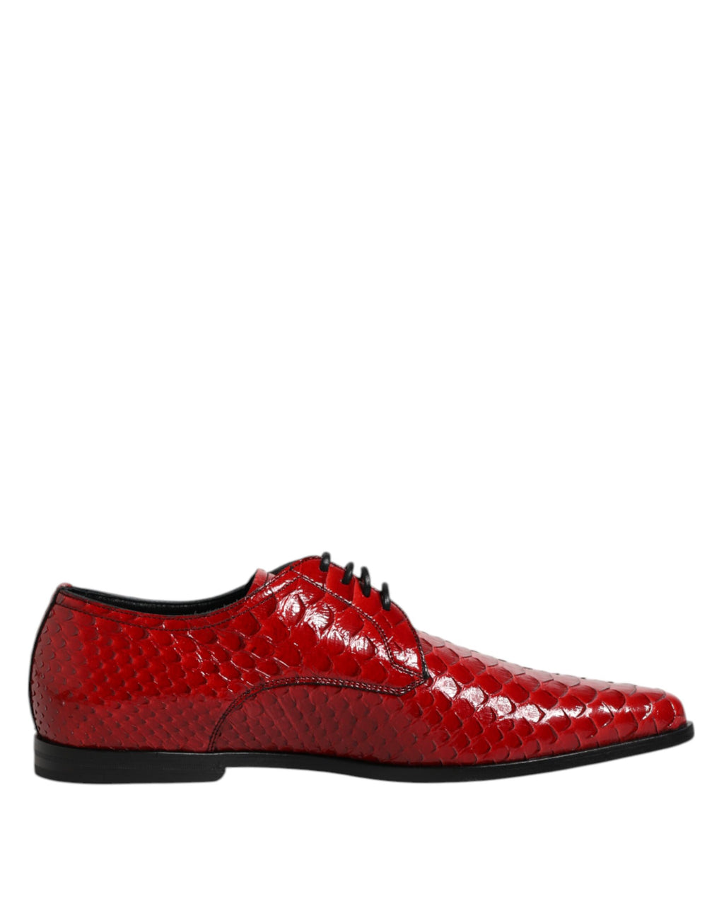 Dolce & Gabbana Red Exotic Leather Lace-Up Dress Derby Shoes