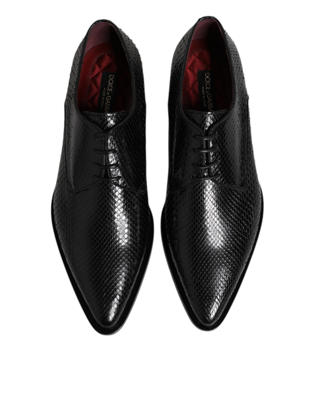 Dolce & Gabbana Schwarz Leder Lace Up Kleid Männer Derby Schuhe