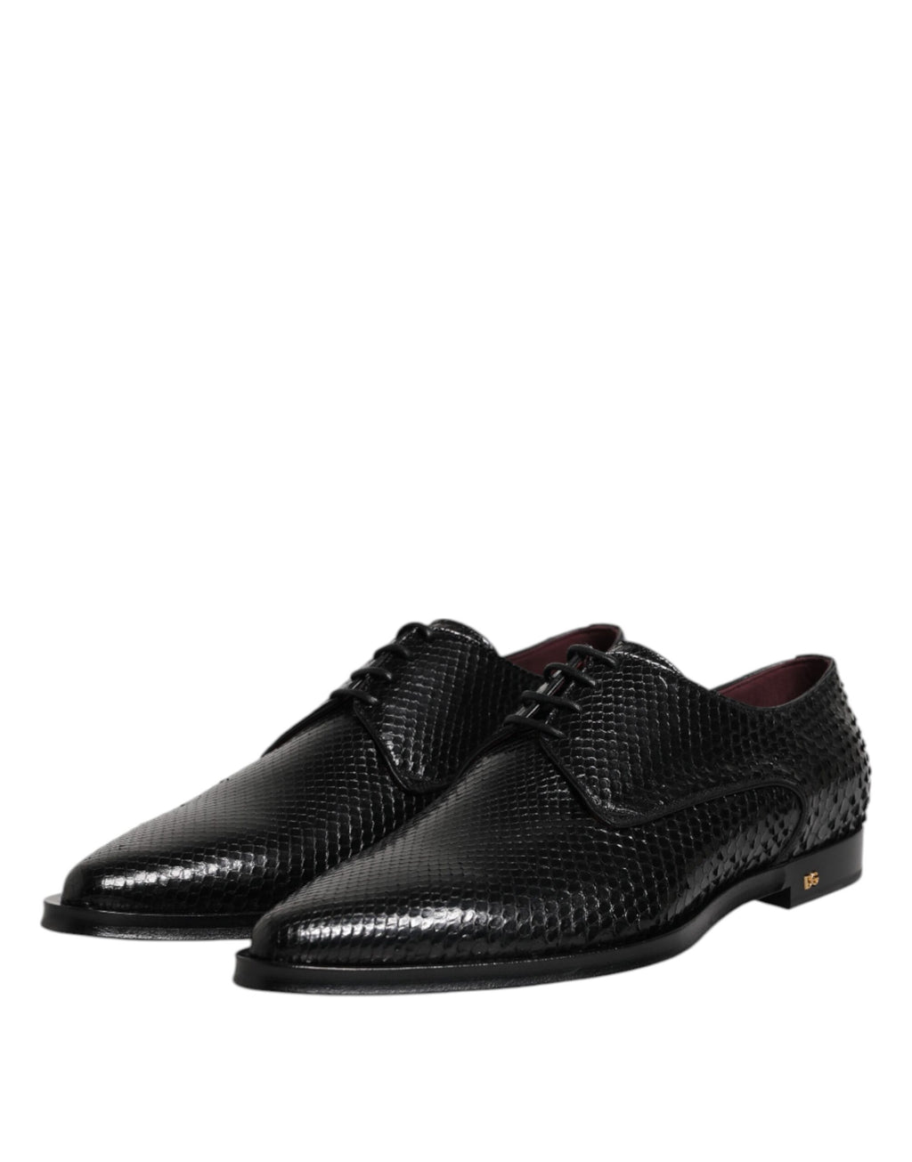 Dolce & Gabbana Schwarz Leder Lace Up Kleid Männer Derby Schuhe