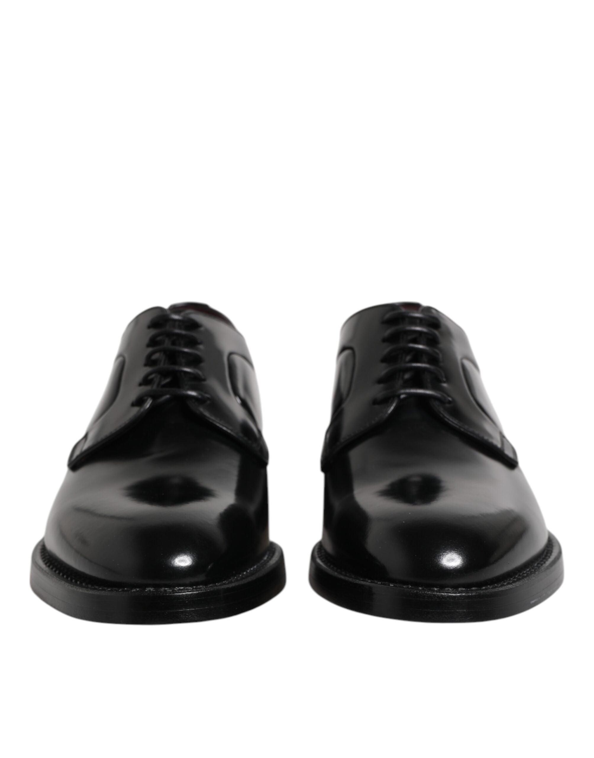 Dolce & Gabbana Black Calfskin Lace-up Dress Derby Shoes
