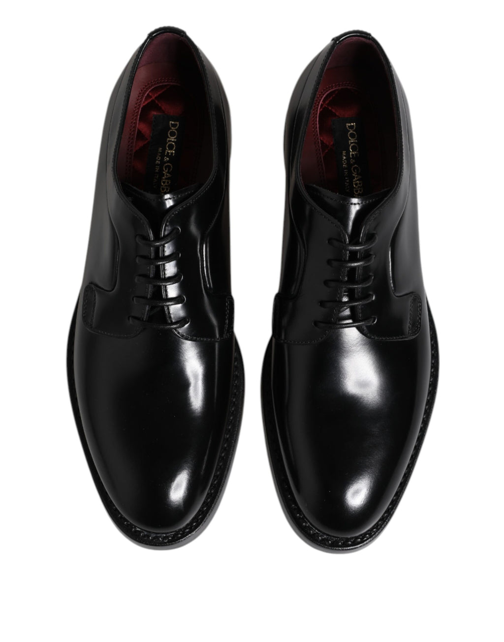 Dolce & Gabbana Black Calfskin Lace-up Dress Derby Shoes