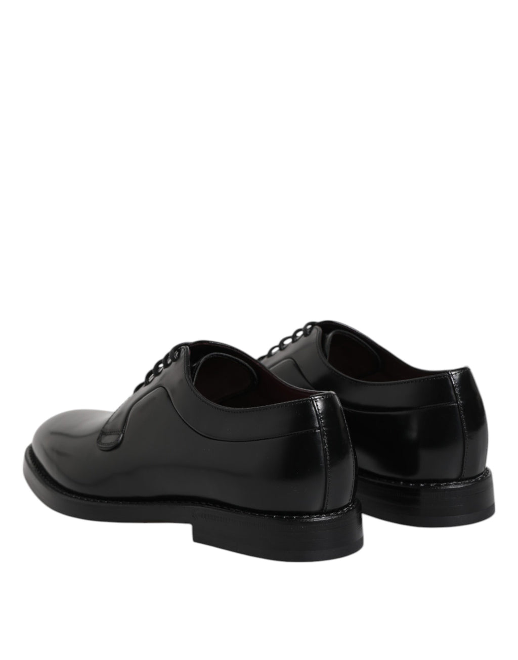 Dolce & Gabbana Black Calfskin Lace-up Dress Derby Shoes