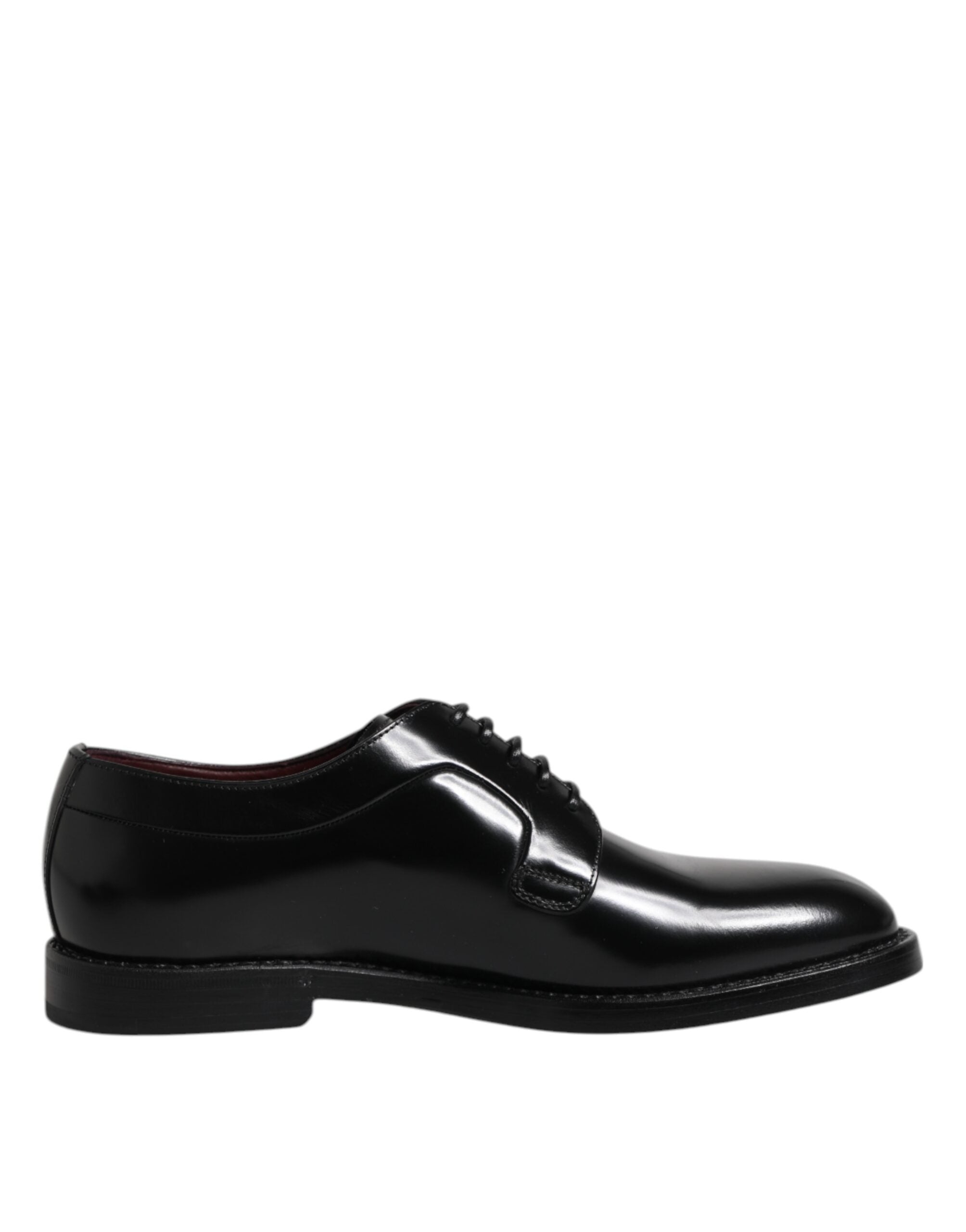 Dolce & Gabbana Black Calfskin Lace-up Dress Derby Shoes