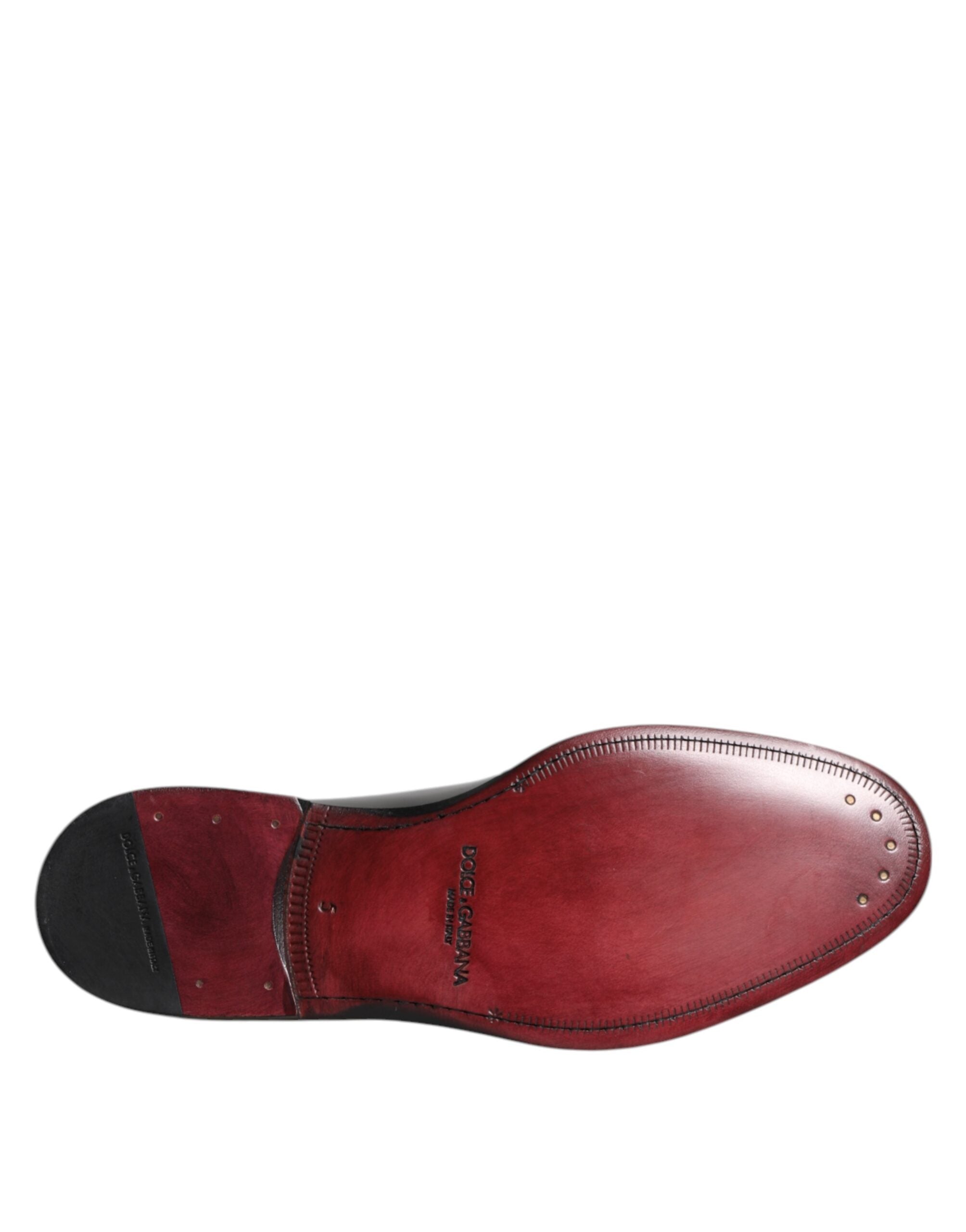 Dolce & Gabbana Black Calfskin Lace-up Dress Derby Shoes