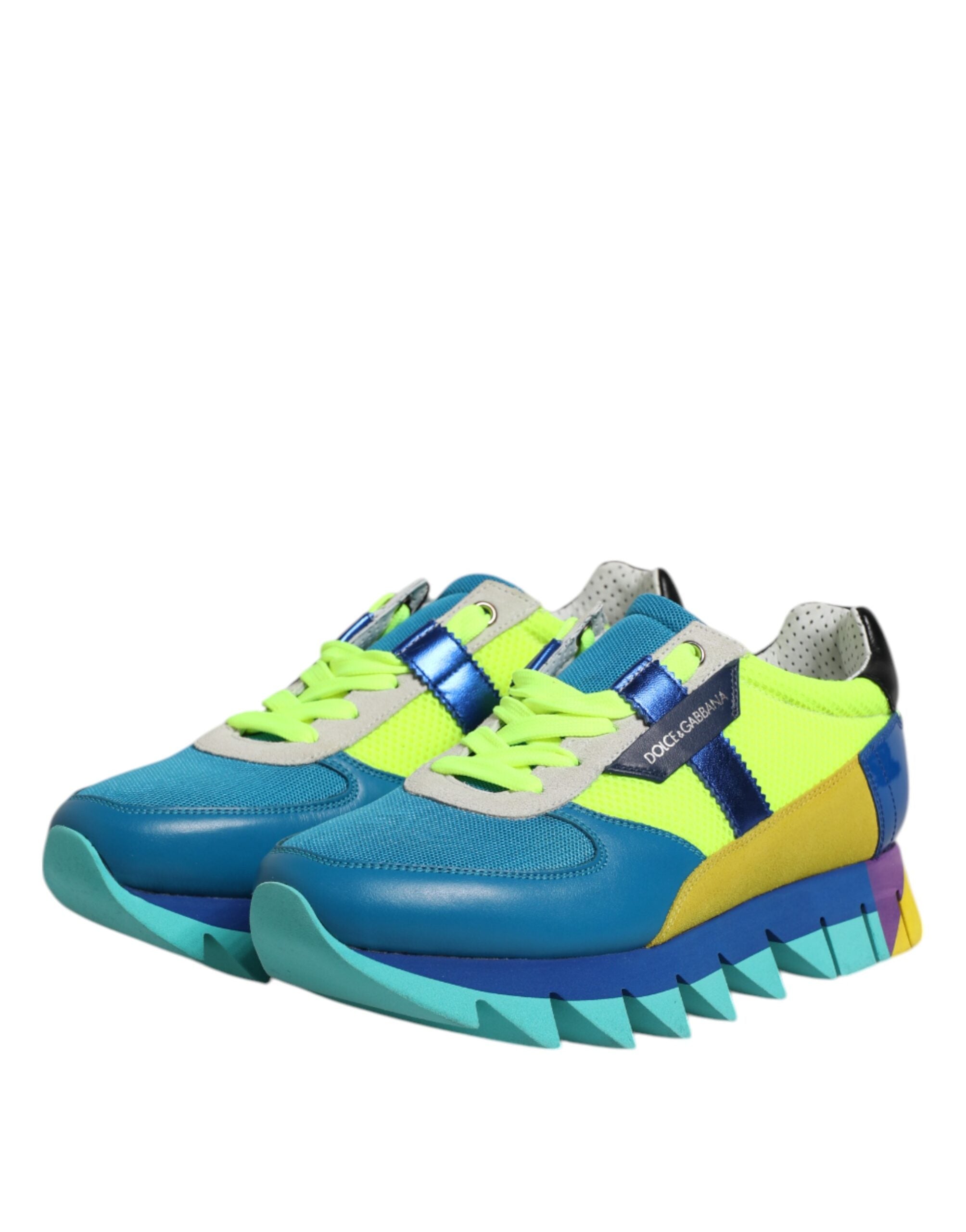 Dolce & Gabbana Multicolor Leather Low Top Men's Sneakers Shoes