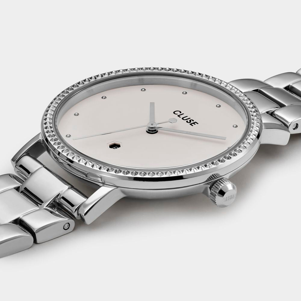 Cluse Silberne Edelstahl-Dresswatch