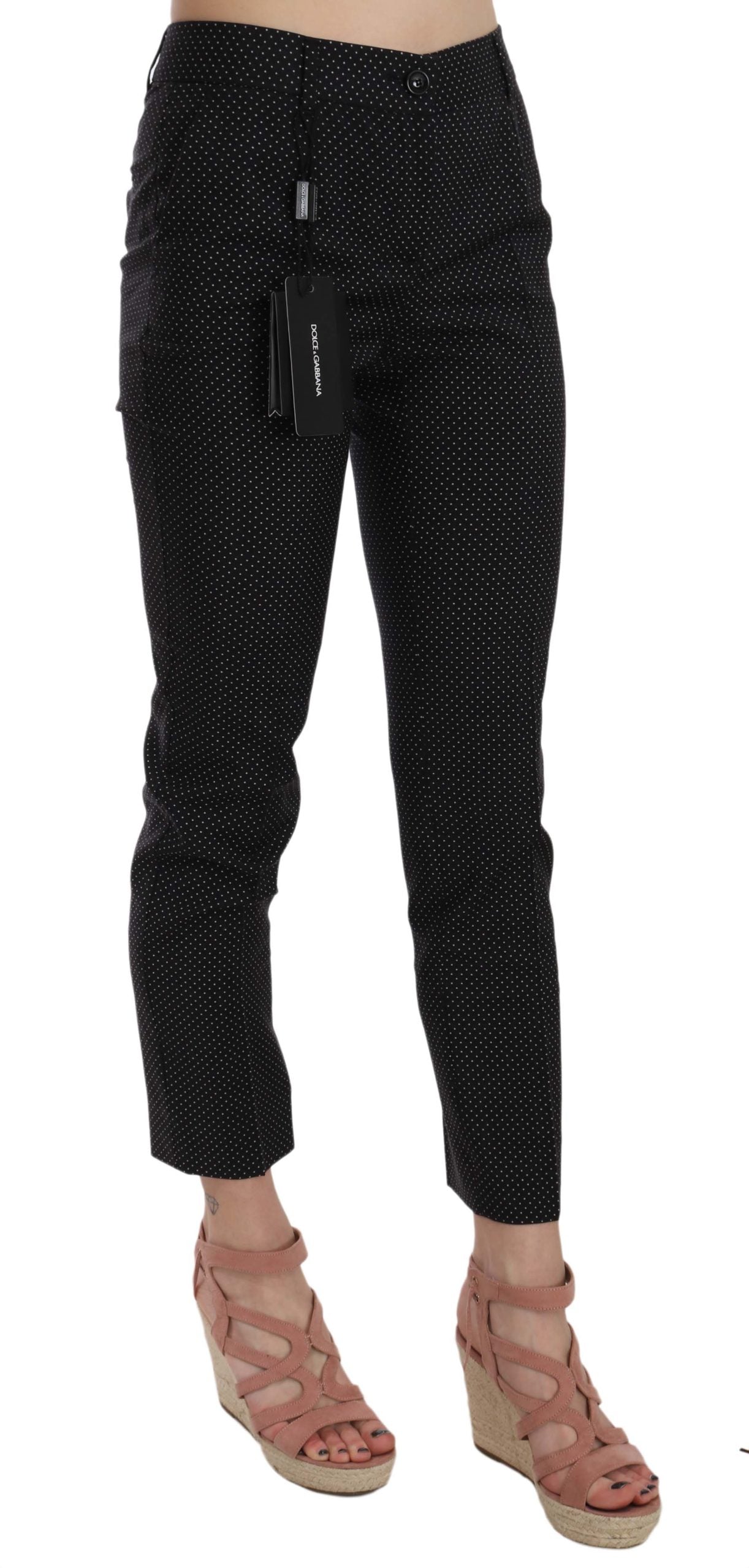 Dolce & Gabbana Polka Dot Slim Capri Tapered Pants