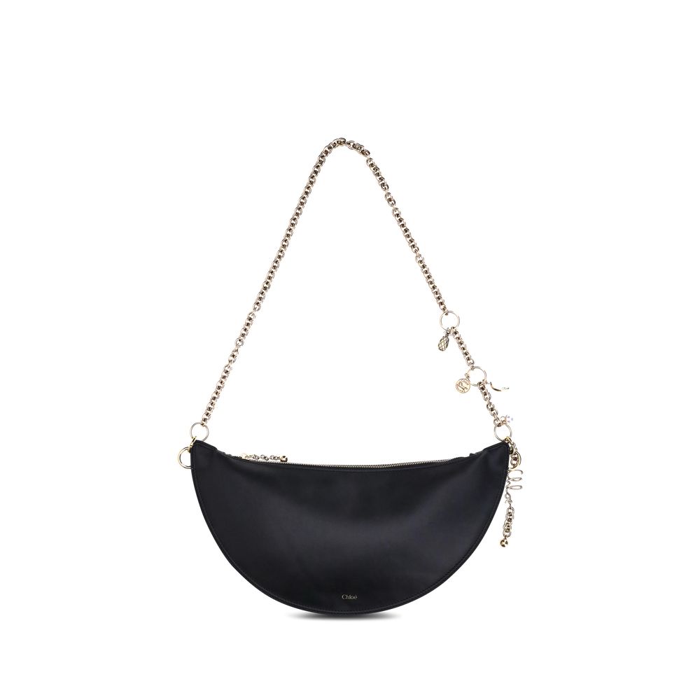 Chloé Schwarze Schultertasche aus Kalbsleder Bos Taurus