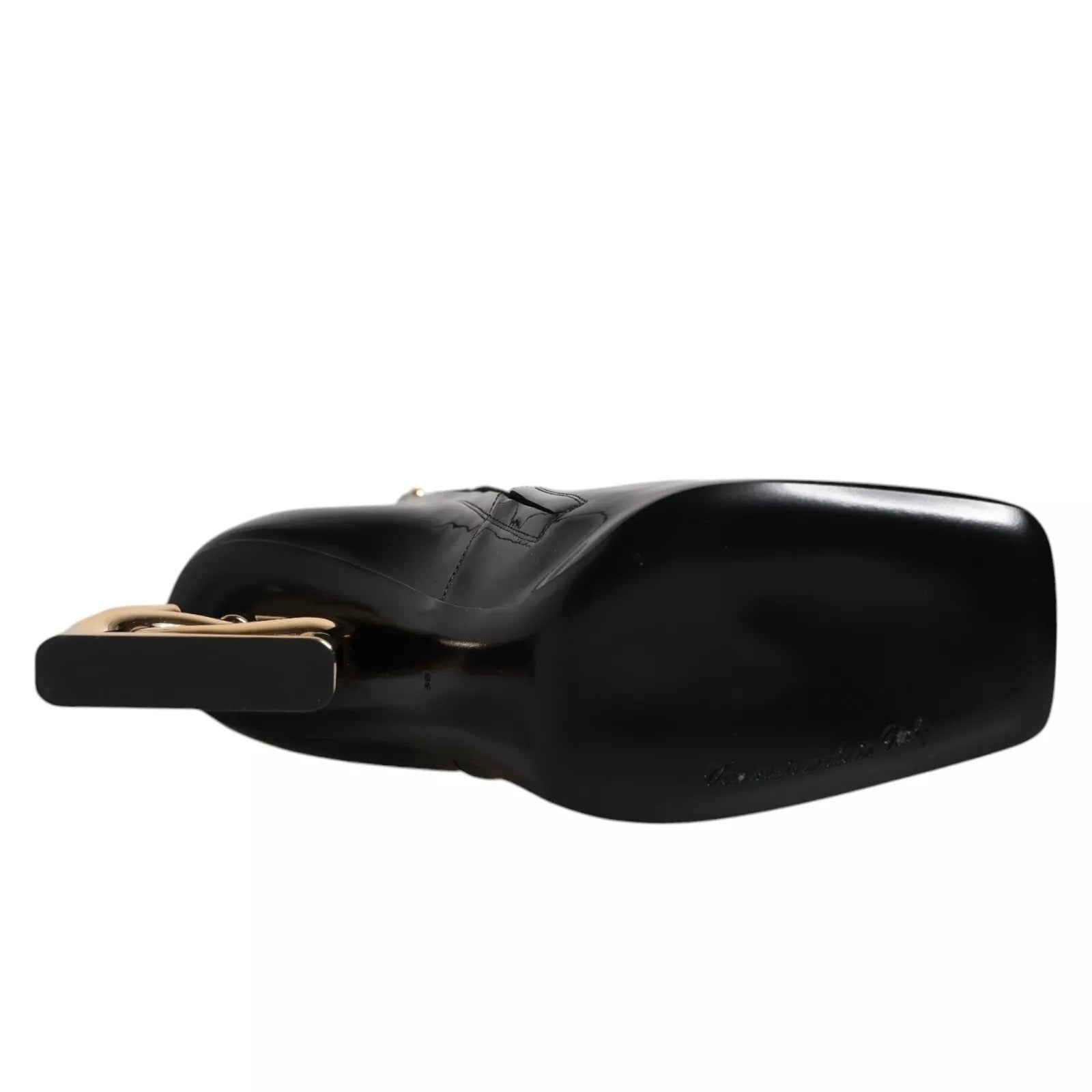 Dolce & Gabbana Black Jackie Leather Mid-Calf Boots Shoes