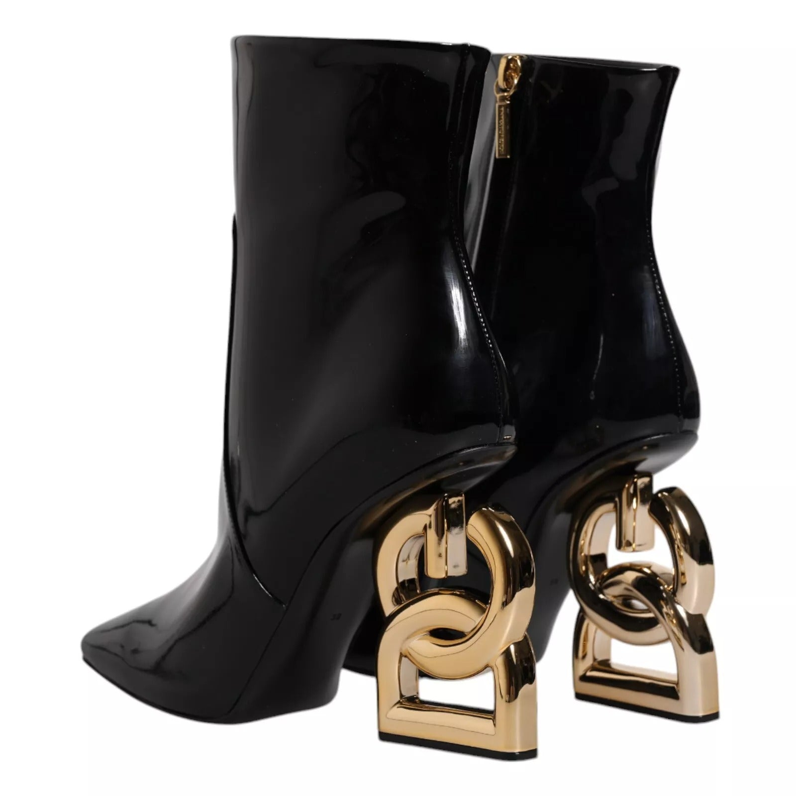 Dolce & Gabbana Black Jackie Leather Mid-Calf Boots Shoes