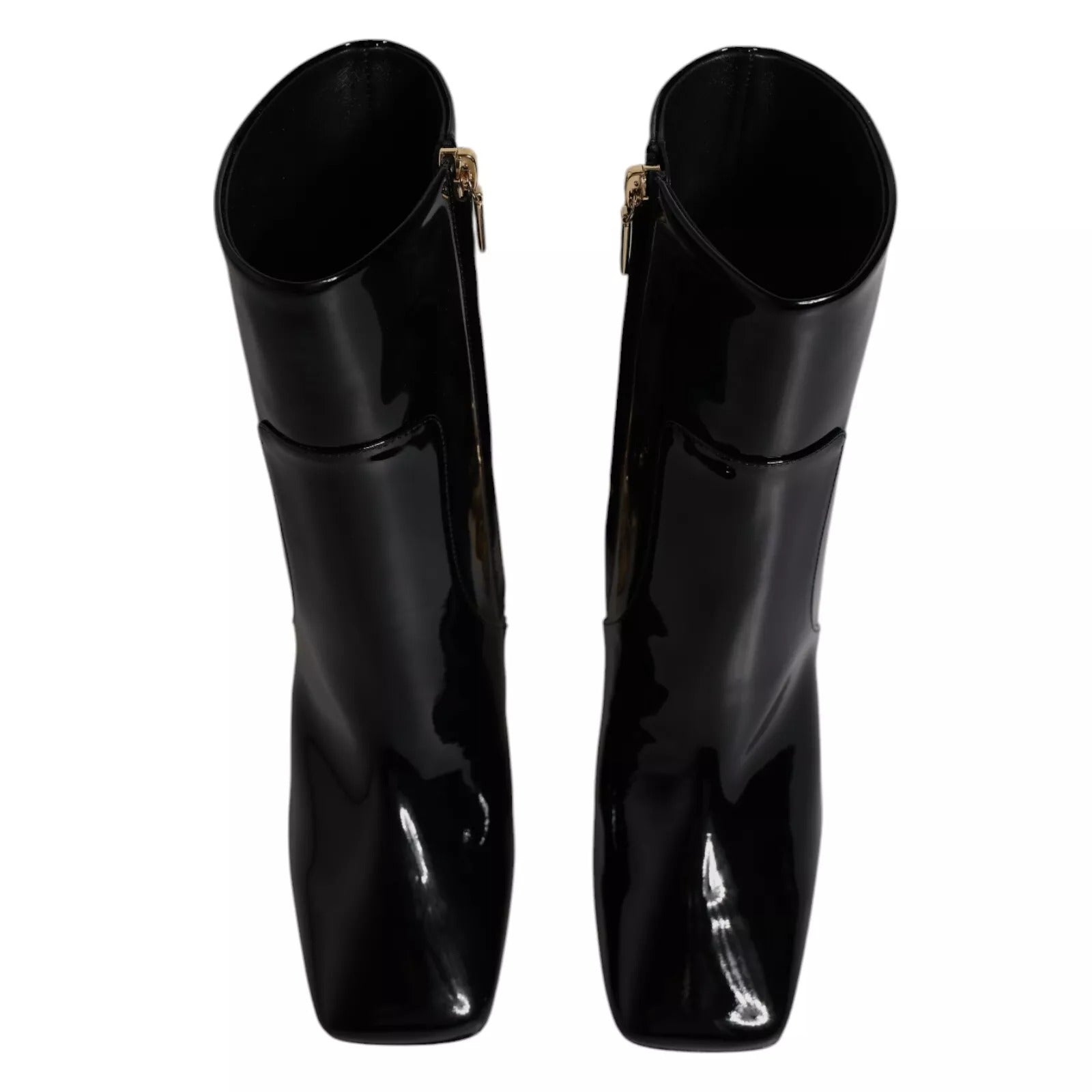 Dolce & Gabbana Black Jackie Leather Mid-Calf Boots Shoes