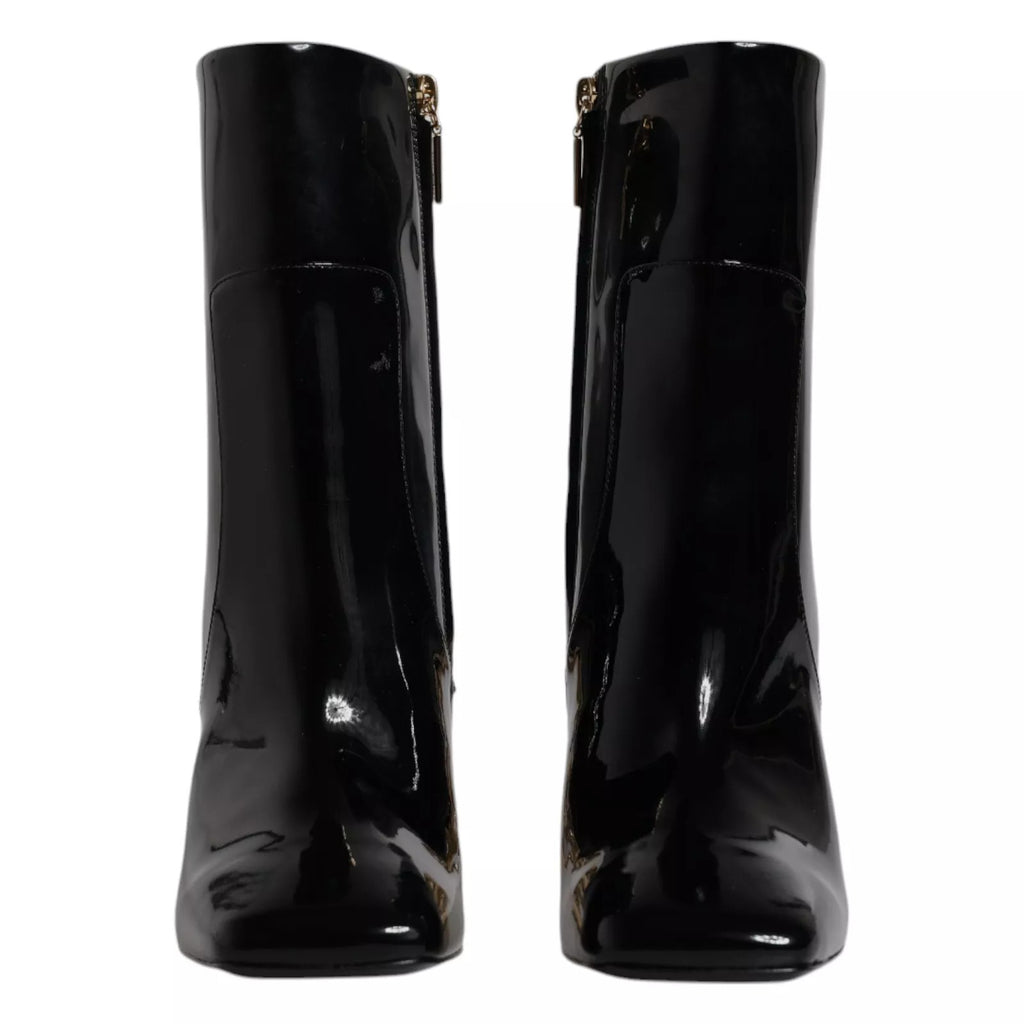 Dolce & Gabbana Black Jackie Leather Mid-Calf Boots Shoes