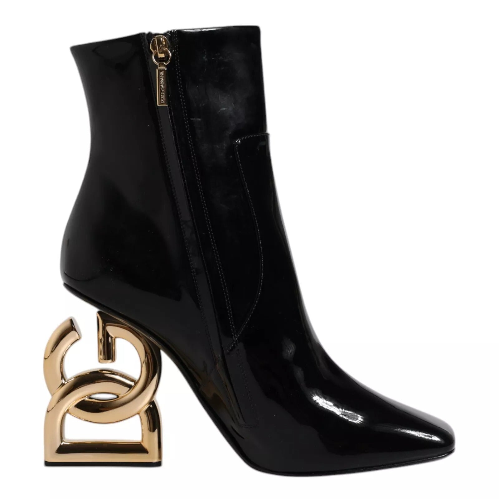 Dolce & Gabbana Black Jackie Leather Mid-Calf Boots Shoes