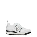 Love Moschino Weiße Leder-Sneaker mit niedrigem Schaft
