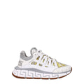 Versace White Leather Sporty Sneakers