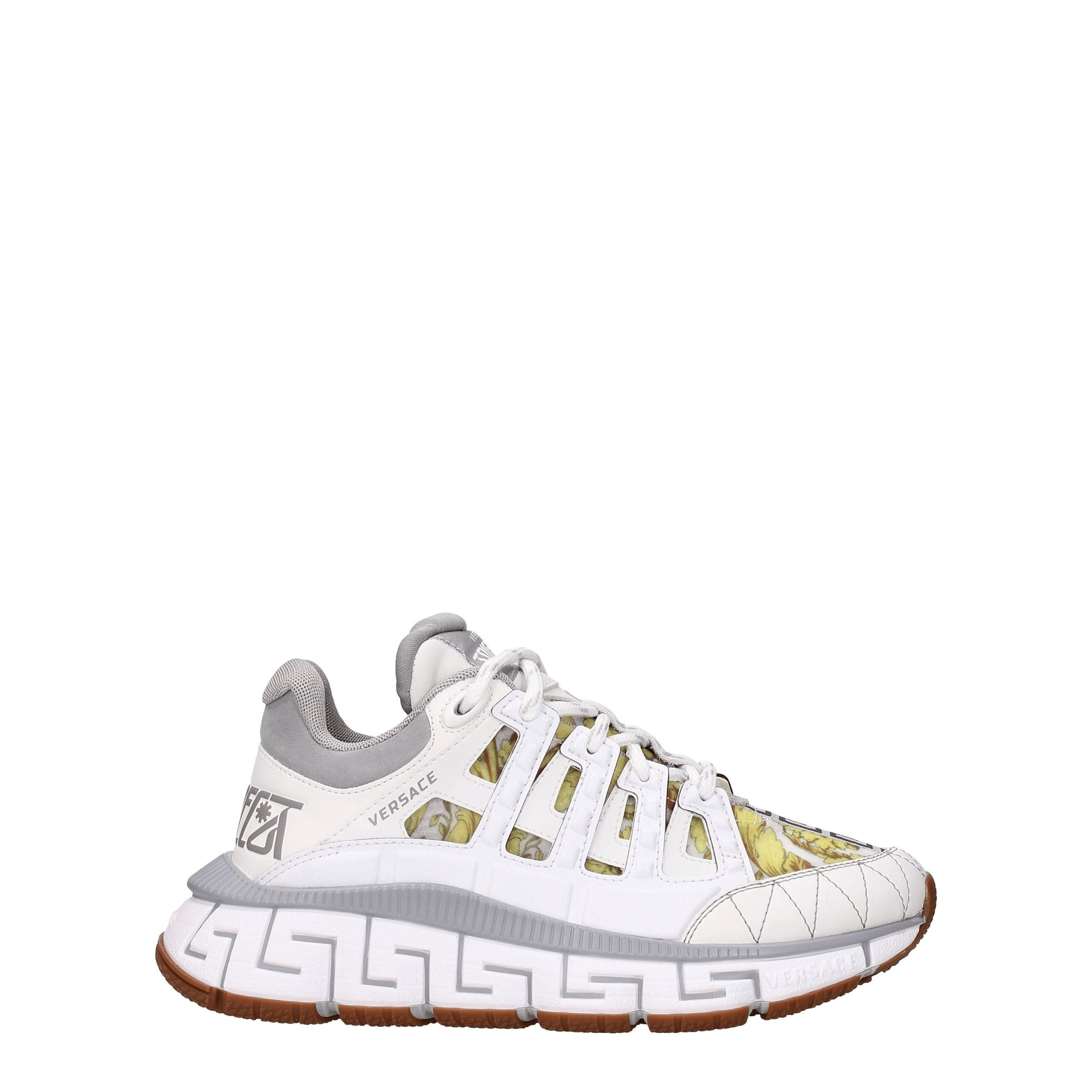 Versace White Leather Sporty Sneakers