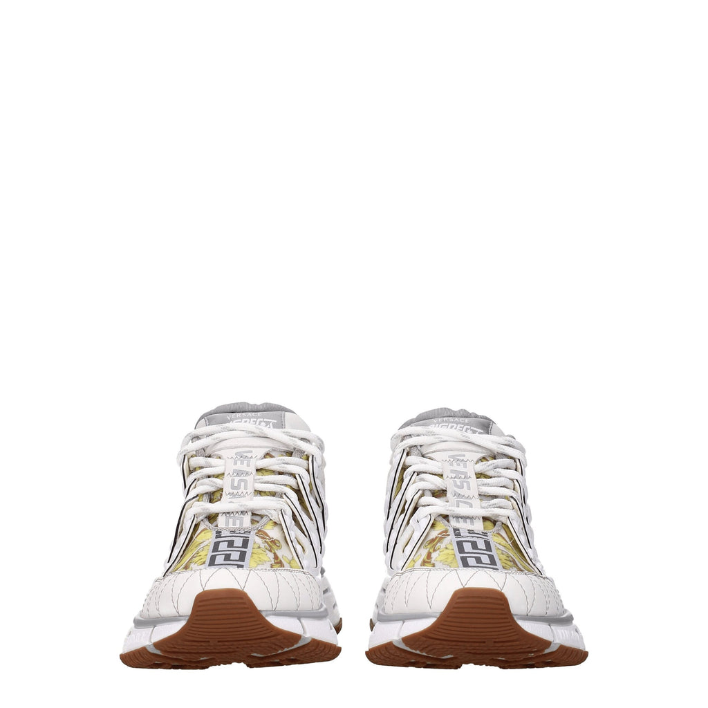 Versace White Leather Sporty Sneakers