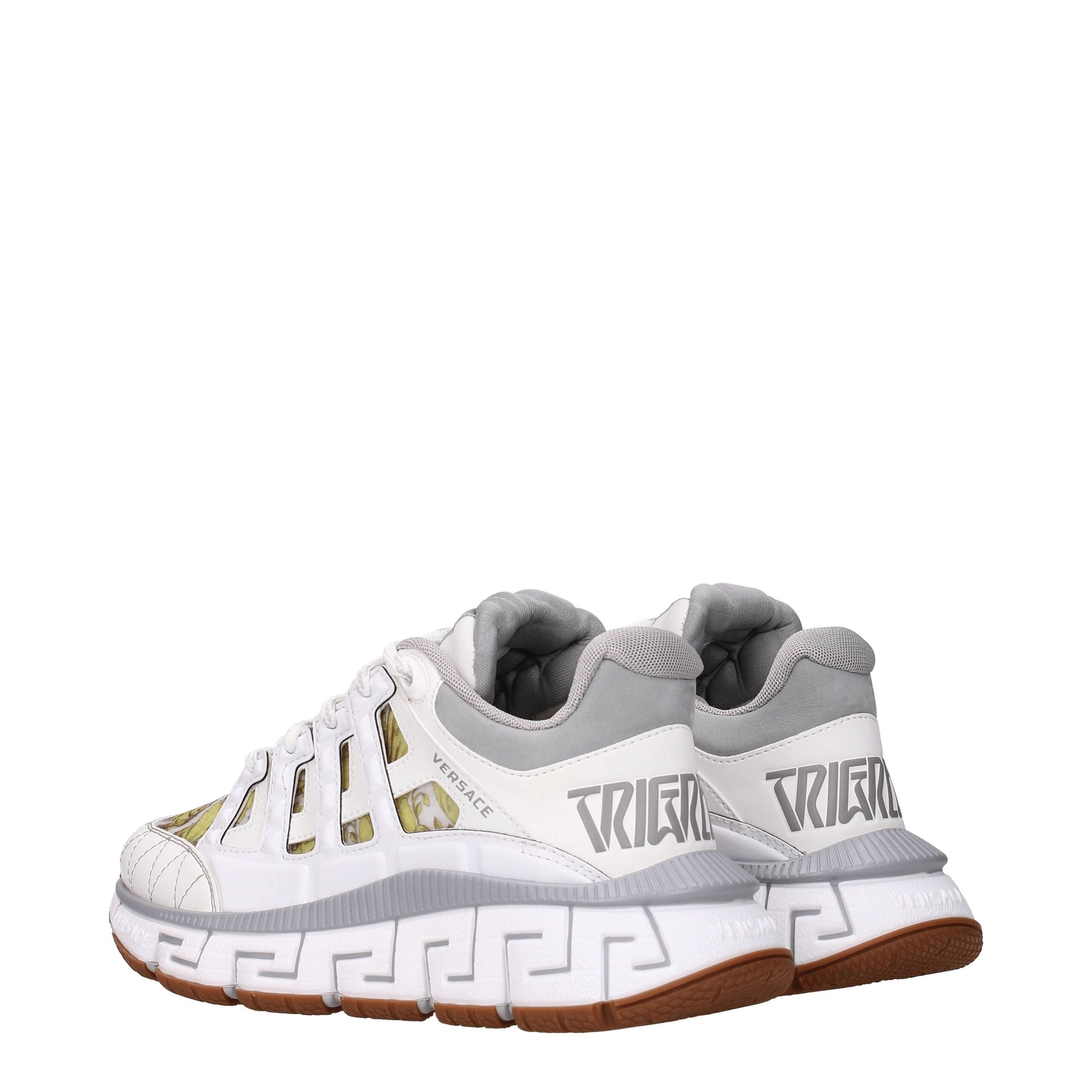Versace White Leather Sporty Sneakers