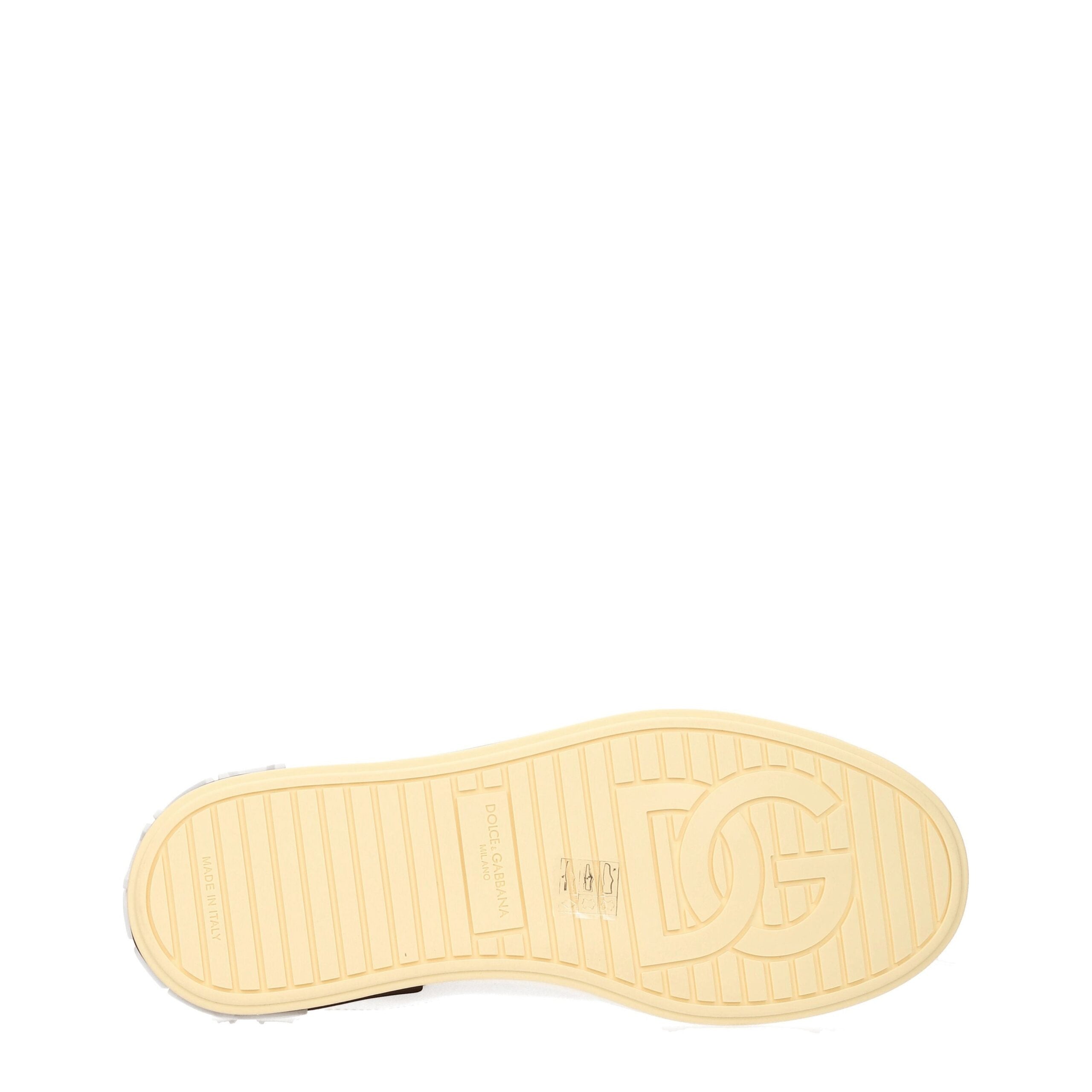 Dolce & Gabbana Weiße Leder-Sneaker mit niedrigem Schaft