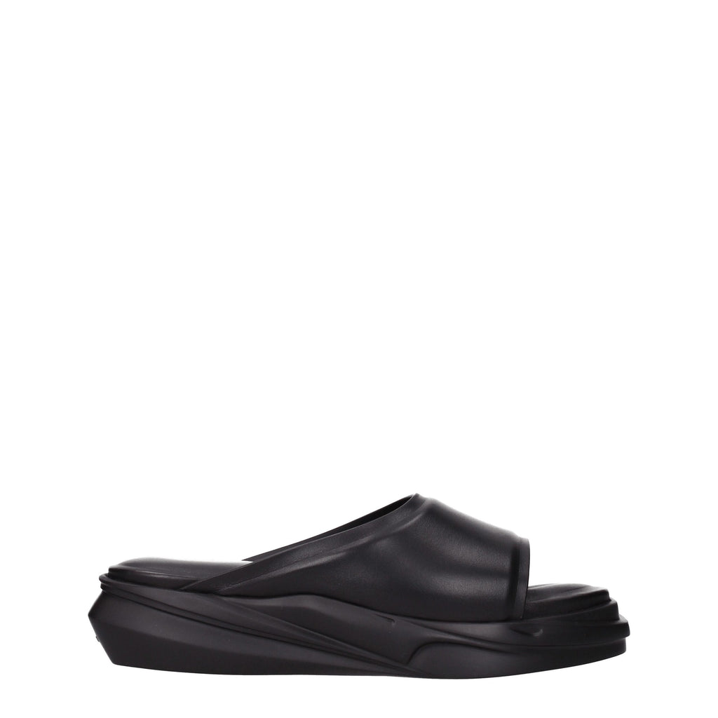 Alyx Elegante Leder-Hausschuhe in Schwarz